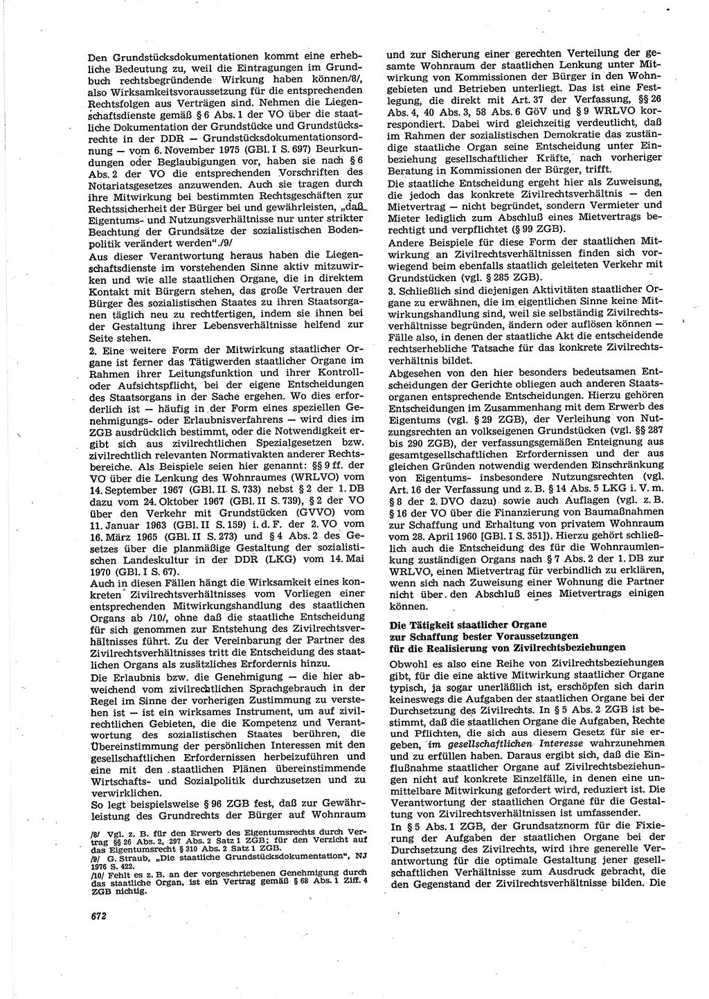 Neue Justiz (NJ), Zeitschrift für Recht und Rechtswissenschaft [Deutsche Demokratische Republik (DDR)], 30. Jahrgang 1976, Seite 672 (NJ DDR 1976, S. 672)