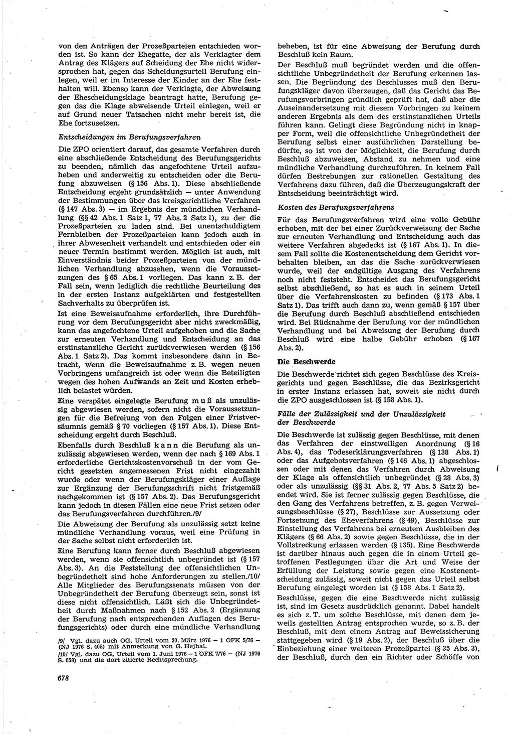 Neue Justiz (NJ), Zeitschrift für Recht und Rechtswissenschaft [Deutsche Demokratische Republik (DDR)], 30. Jahrgang 1976, Seite 678 (NJ DDR 1976, S. 678)