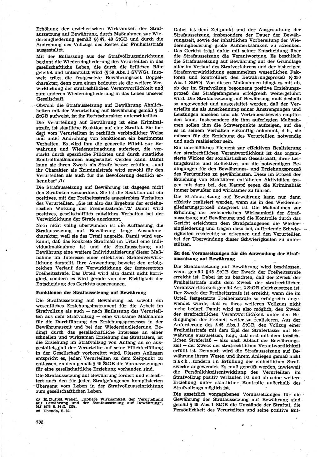 Neue Justiz (NJ), Zeitschrift für Recht und Rechtswissenschaft [Deutsche Demokratische Republik (DDR)], 30. Jahrgang 1976, Seite 702 (NJ DDR 1976, S. 702)