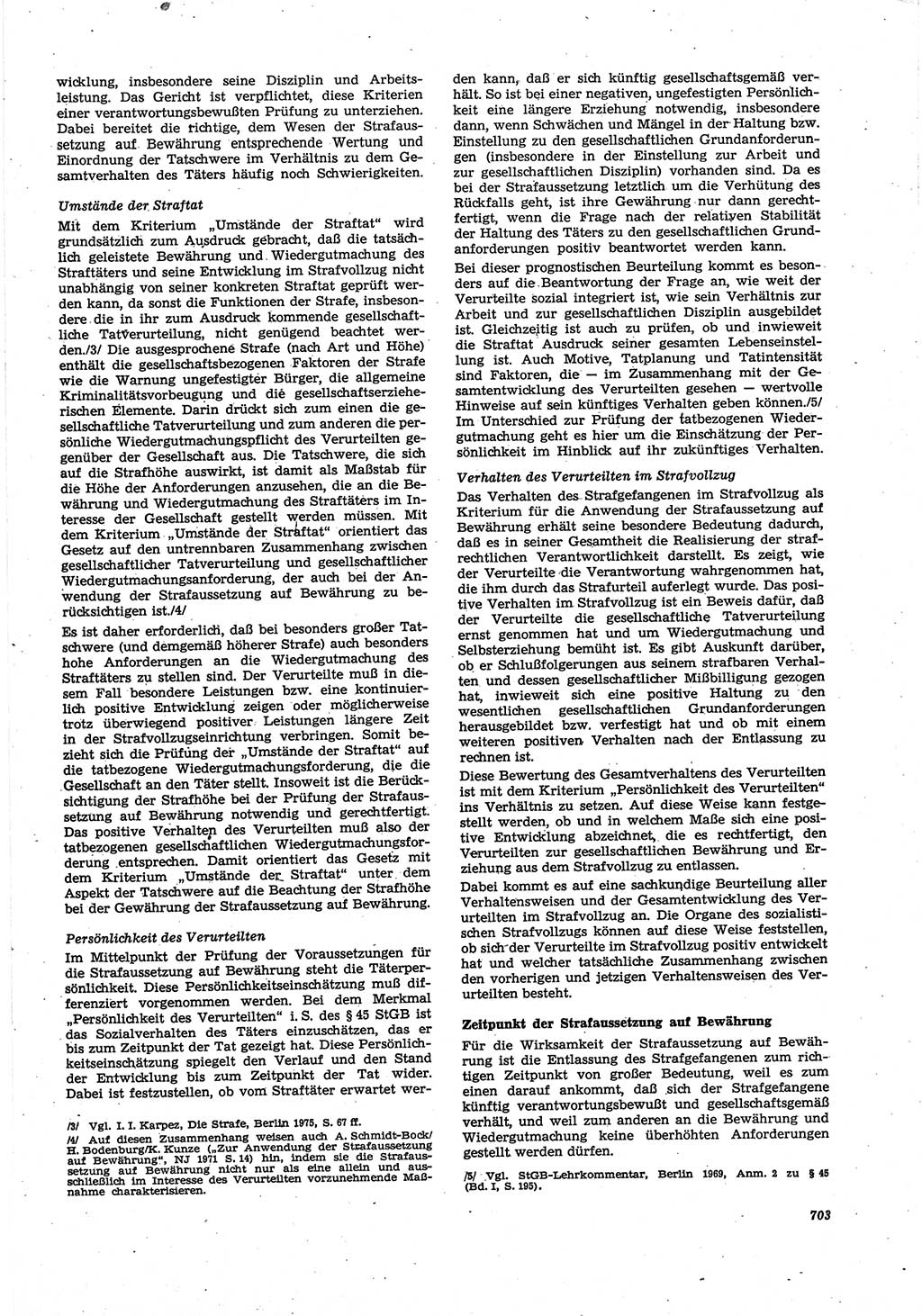 Neue Justiz (NJ), Zeitschrift für Recht und Rechtswissenschaft [Deutsche Demokratische Republik (DDR)], 30. Jahrgang 1976, Seite 703 (NJ DDR 1976, S. 703)