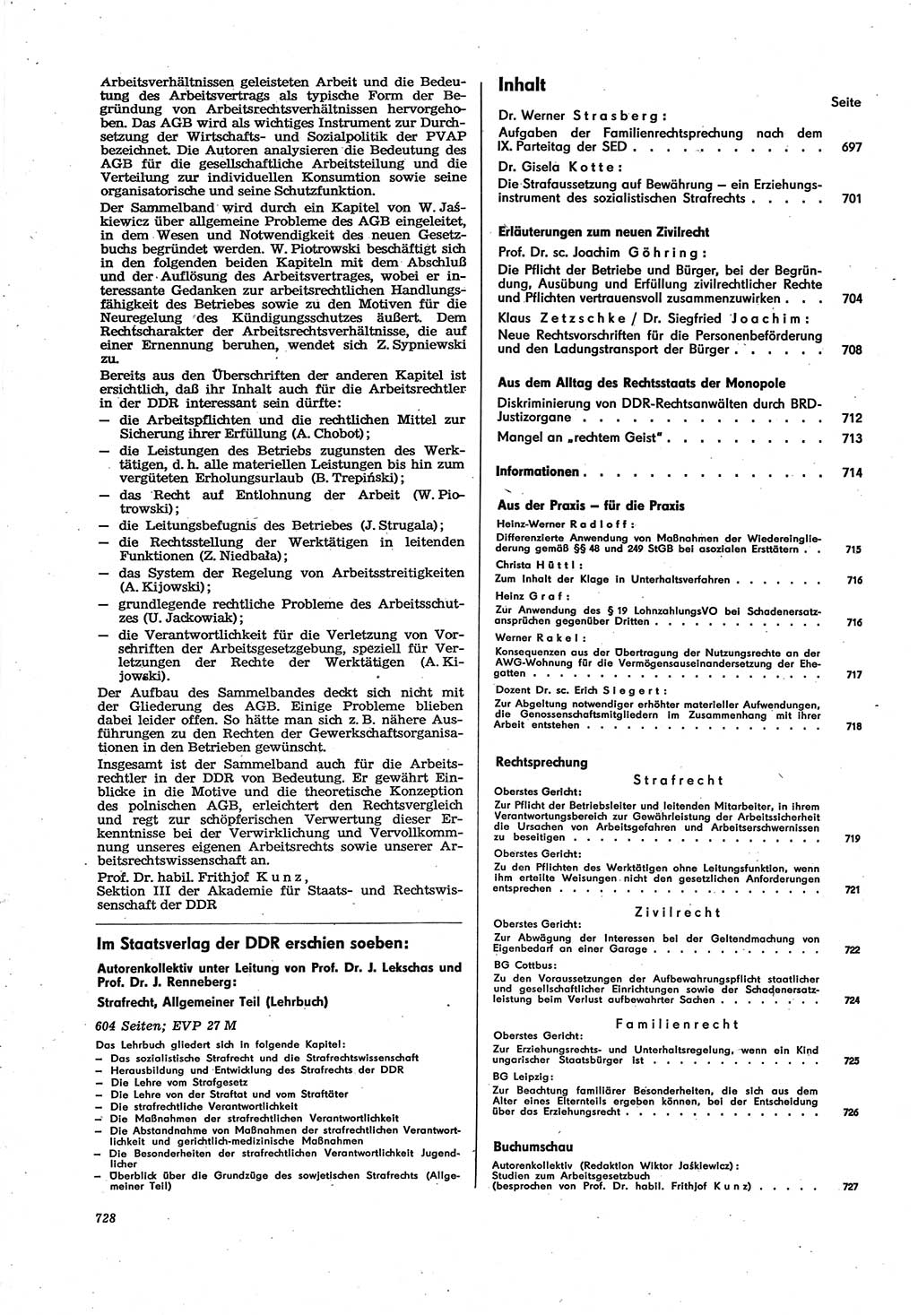 Neue Justiz (NJ), Zeitschrift für Recht und Rechtswissenschaft [Deutsche Demokratische Republik (DDR)], 30. Jahrgang 1976, Seite 728 (NJ DDR 1976, S. 728)