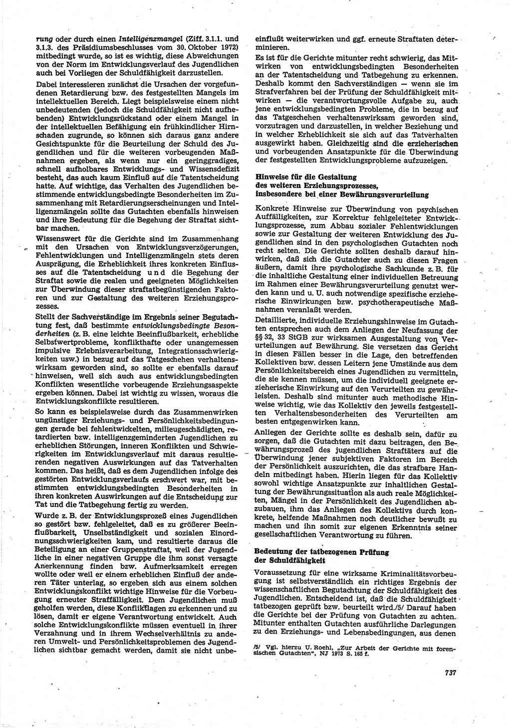 Neue Justiz (NJ), Zeitschrift für Recht und Rechtswissenschaft [Deutsche Demokratische Republik (DDR)], 30. Jahrgang 1976, Seite 737 (NJ DDR 1976, S. 737)