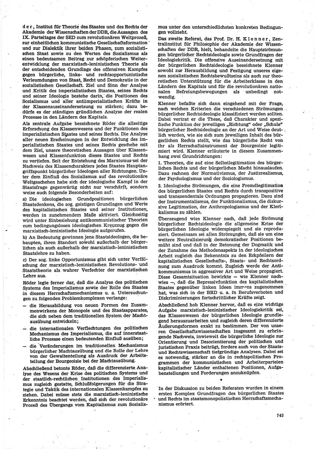 Neue Justiz (NJ), Zeitschrift für Recht und Rechtswissenschaft [Deutsche Demokratische Republik (DDR)], 30. Jahrgang 1976, Seite 745 (NJ DDR 1976, S. 745)
