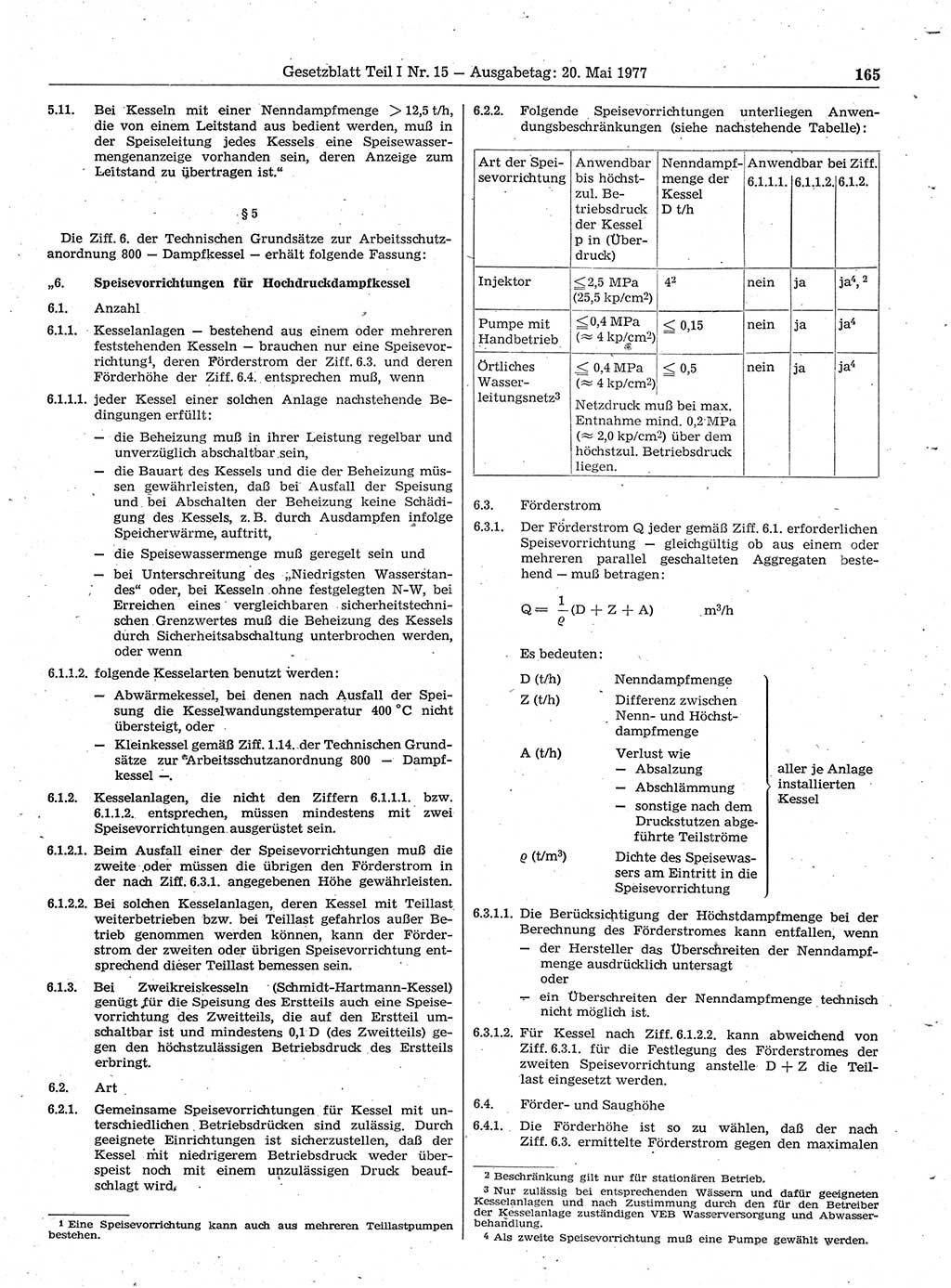 Gesetzblatt (GBl.) der Deutschen Demokratischen Republik (DDR) Teil Ⅰ 1977, Seite 165 (GBl. DDR Ⅰ 1977, S. 165)