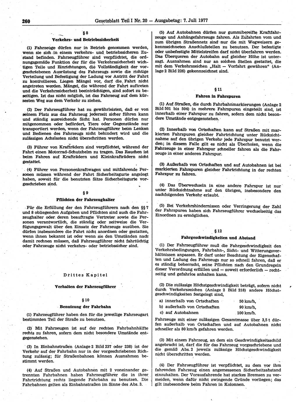Gesetzblatt (GBl.) der Deutschen Demokratischen Republik (DDR) Teil Ⅰ 1977, Seite 260 (GBl. DDR Ⅰ 1977, S. 260)