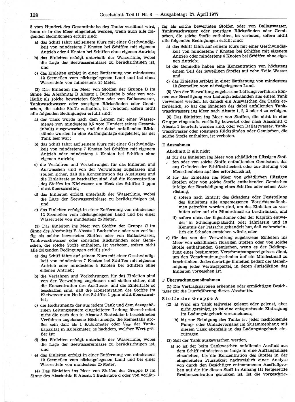 Gesetzblatt (GBl.) der Deutschen Demokratischen Republik (DDR) Teil ⅠⅠ 1977, Seite 118 (GBl. DDR ⅠⅠ 1977, S. 118)
