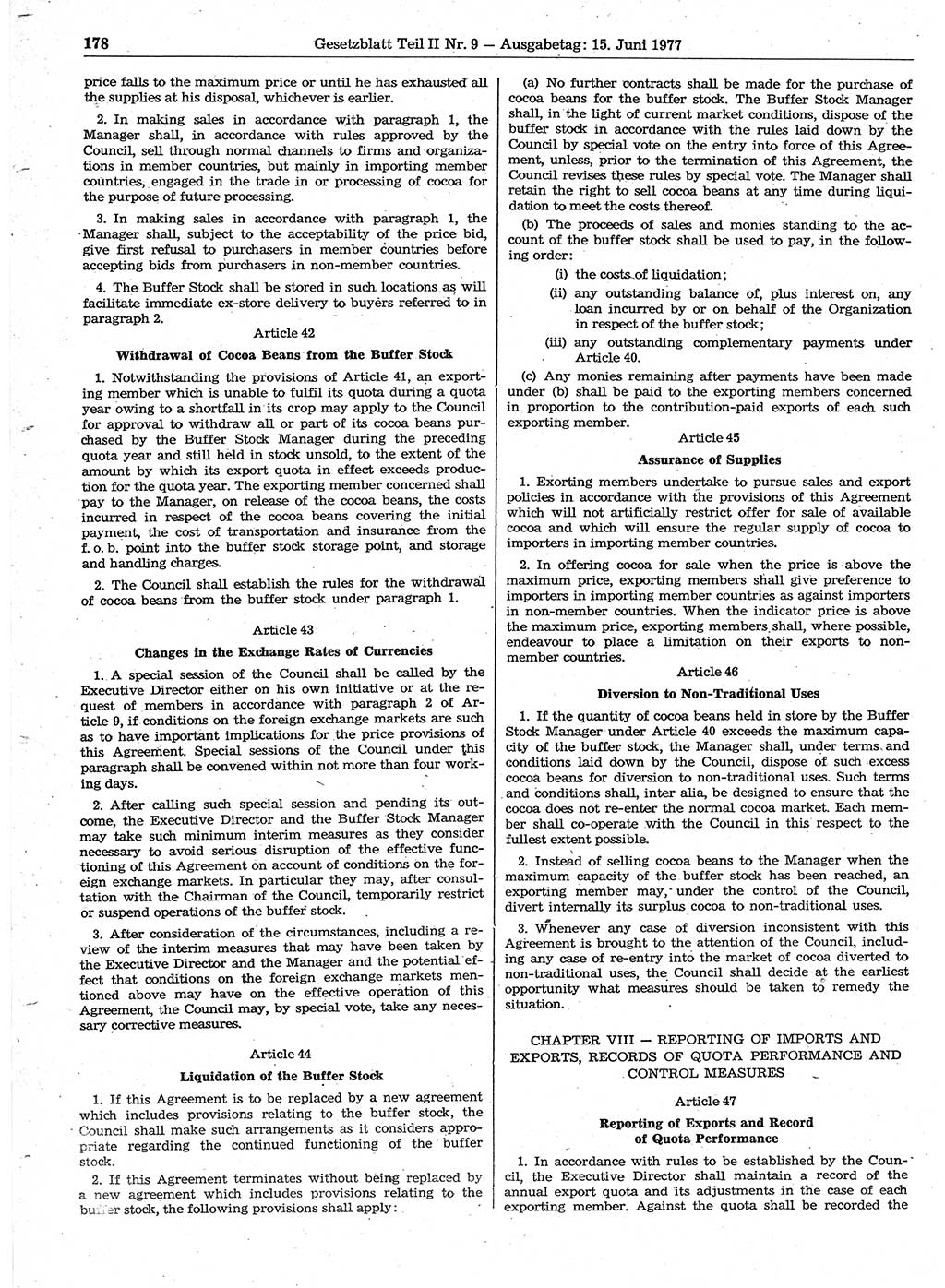 Gesetzblatt (GBl.) der Deutschen Demokratischen Republik (DDR) Teil ⅠⅠ 1977, Seite 178 (GBl. DDR ⅠⅠ 1977, S. 178)