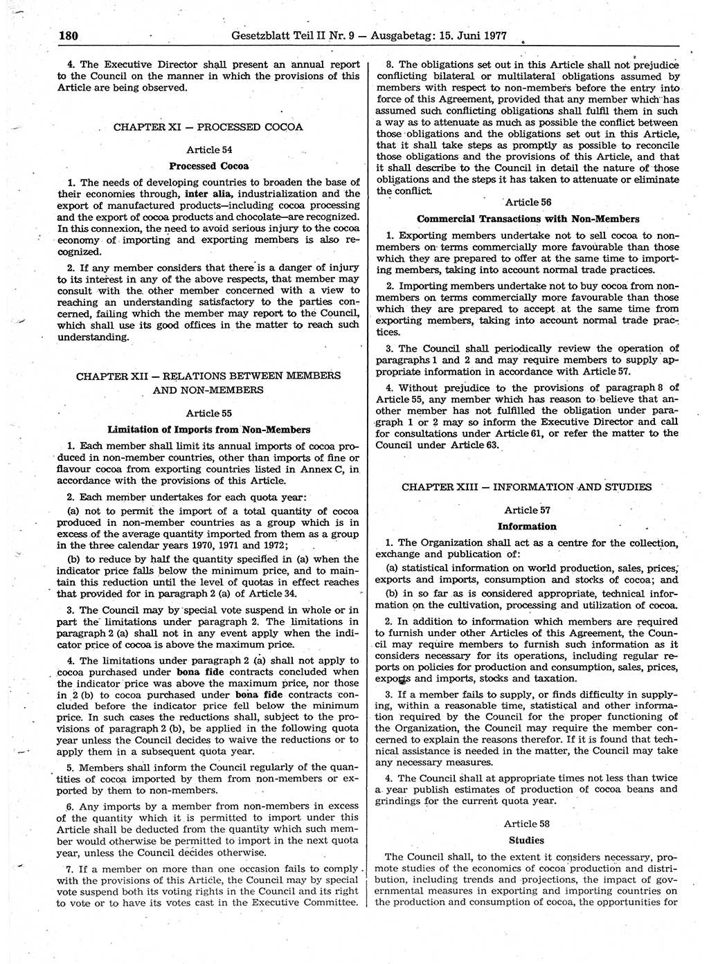 Gesetzblatt (GBl.) der Deutschen Demokratischen Republik (DDR) Teil ⅠⅠ 1977, Seite 180 (GBl. DDR ⅠⅠ 1977, S. 180)