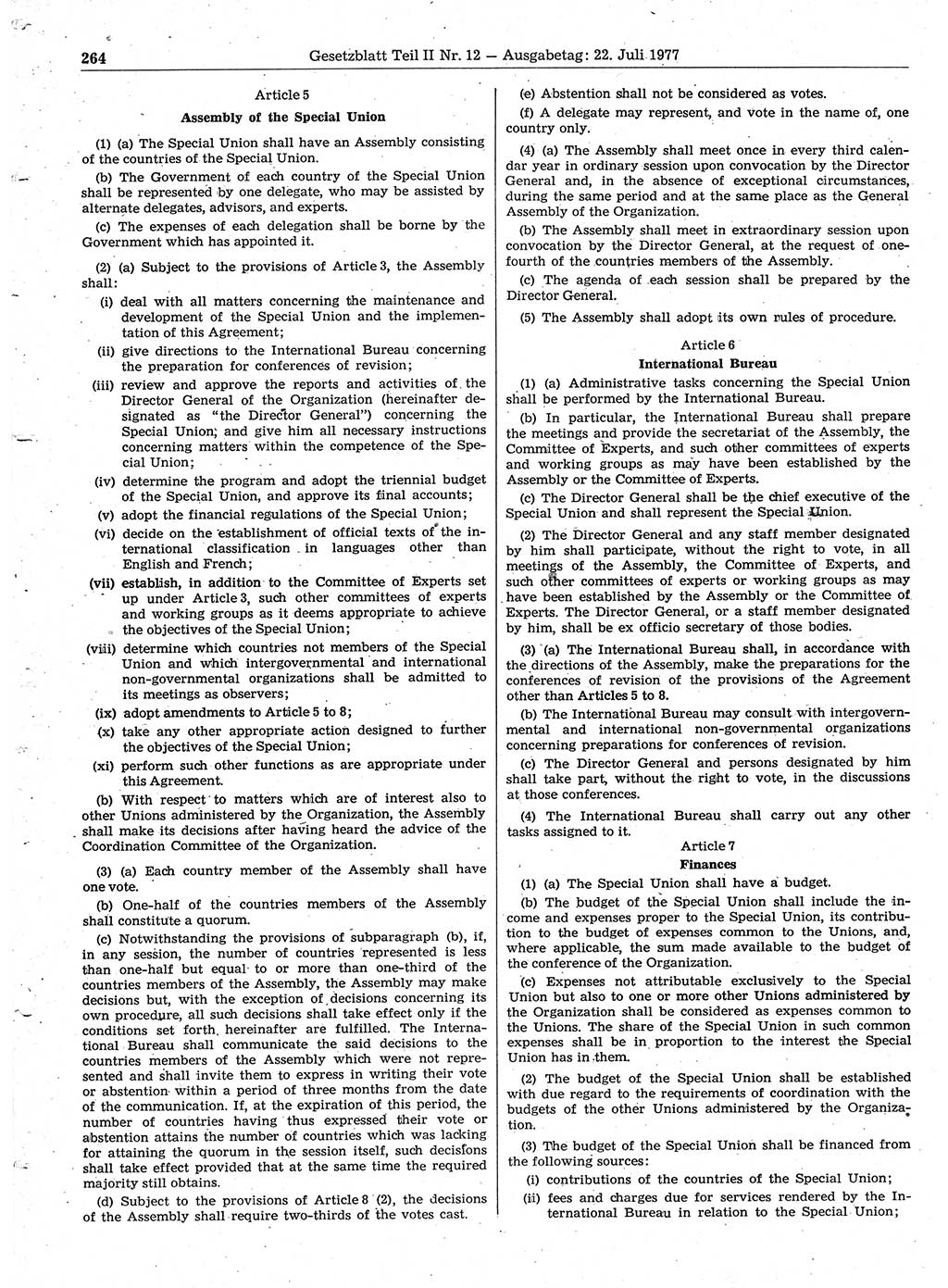Gesetzblatt (GBl.) der Deutschen Demokratischen Republik (DDR) Teil ⅠⅠ 1977, Seite 264 (GBl. DDR ⅠⅠ 1977, S. 264)