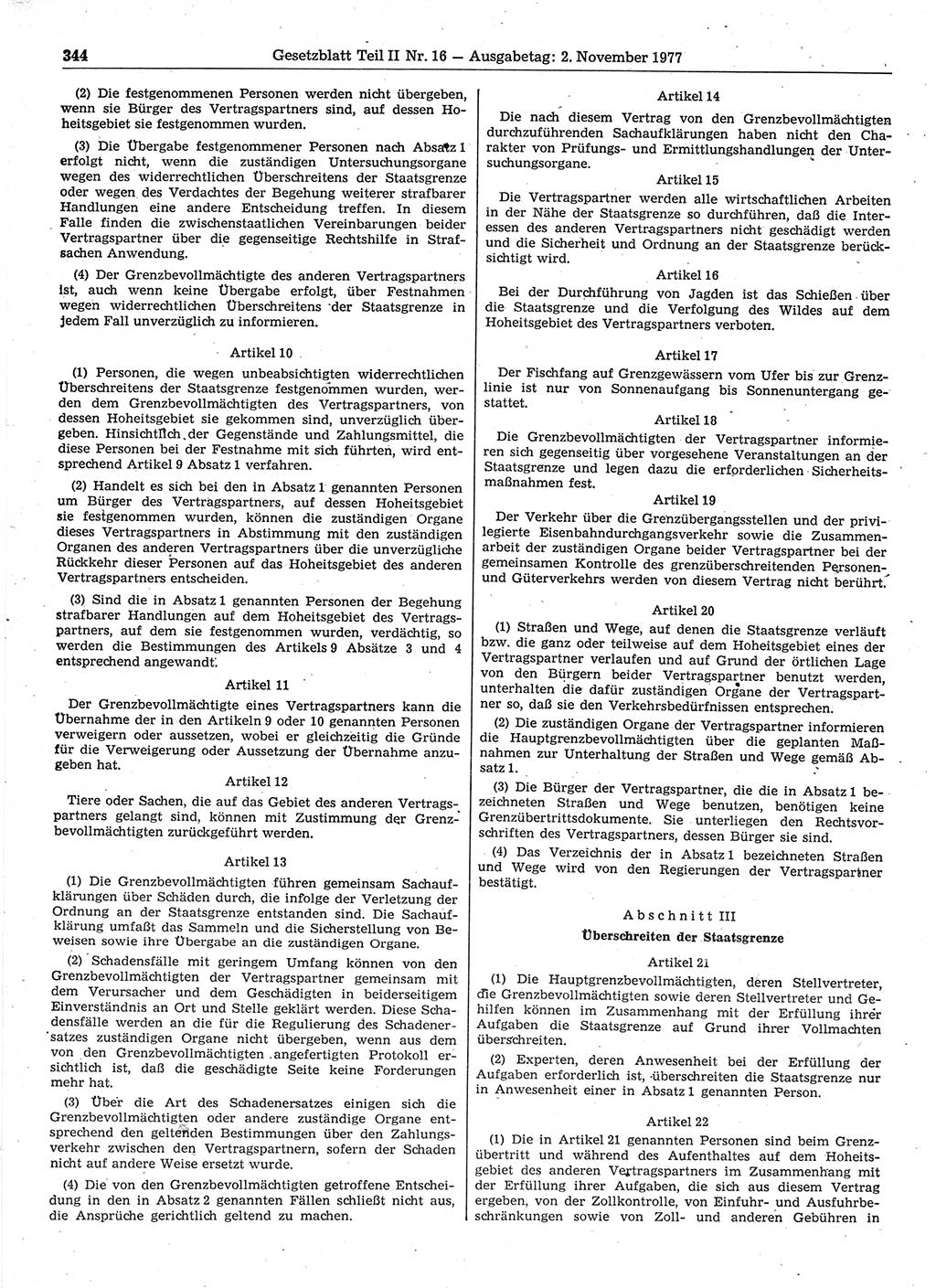 Gesetzblatt (GBl.) der Deutschen Demokratischen Republik (DDR) Teil ⅠⅠ 1977, Seite 344 (GBl. DDR ⅠⅠ 1977, S. 344)