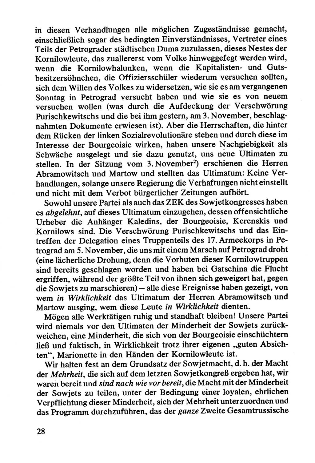 Lenin und die Gesamtrussische Tscheka, Dokumentensammlung, Ministerium für Staatssicherheit (MfS) [Deutsche Demokratische Republik (DDR)], Juristische Hochschule (JHS) Potsdam 1977, Seite 28 (Tscheka Dok. MfS DDR 1977, S. 28)