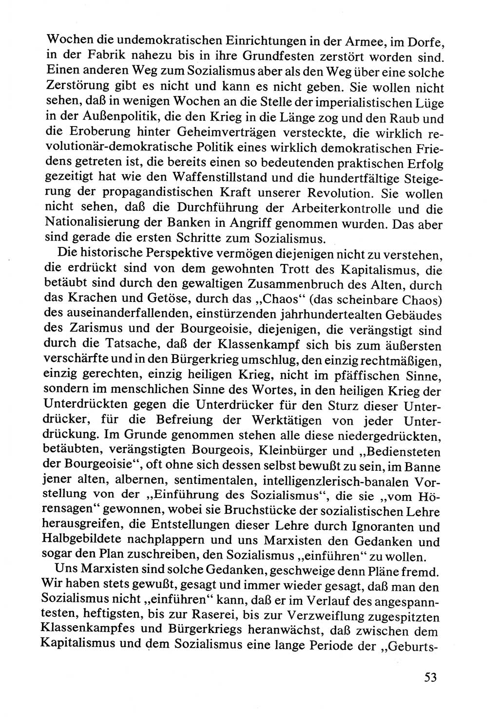 Lenin und die Gesamtrussische Tscheka, Dokumentensammlung, Ministerium für Staatssicherheit (MfS) [Deutsche Demokratische Republik (DDR)], Juristische Hochschule (JHS) Potsdam 1977, Seite 53 (Tscheka Dok. MfS DDR 1977, S. 53)