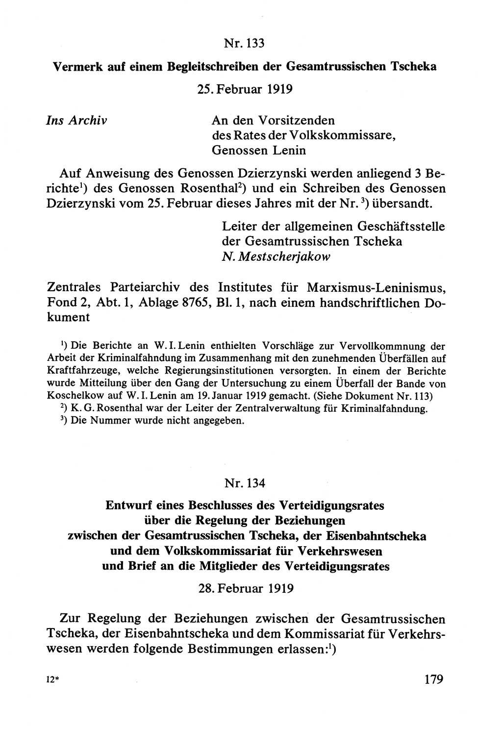 Lenin und die Gesamtrussische Tscheka, Dokumentensammlung, Ministerium für Staatssicherheit (MfS) [Deutsche Demokratische Republik (DDR)], Juristische Hochschule (JHS) Potsdam 1977, Seite 179 (Tscheka Dok. MfS DDR 1977, S. 179)