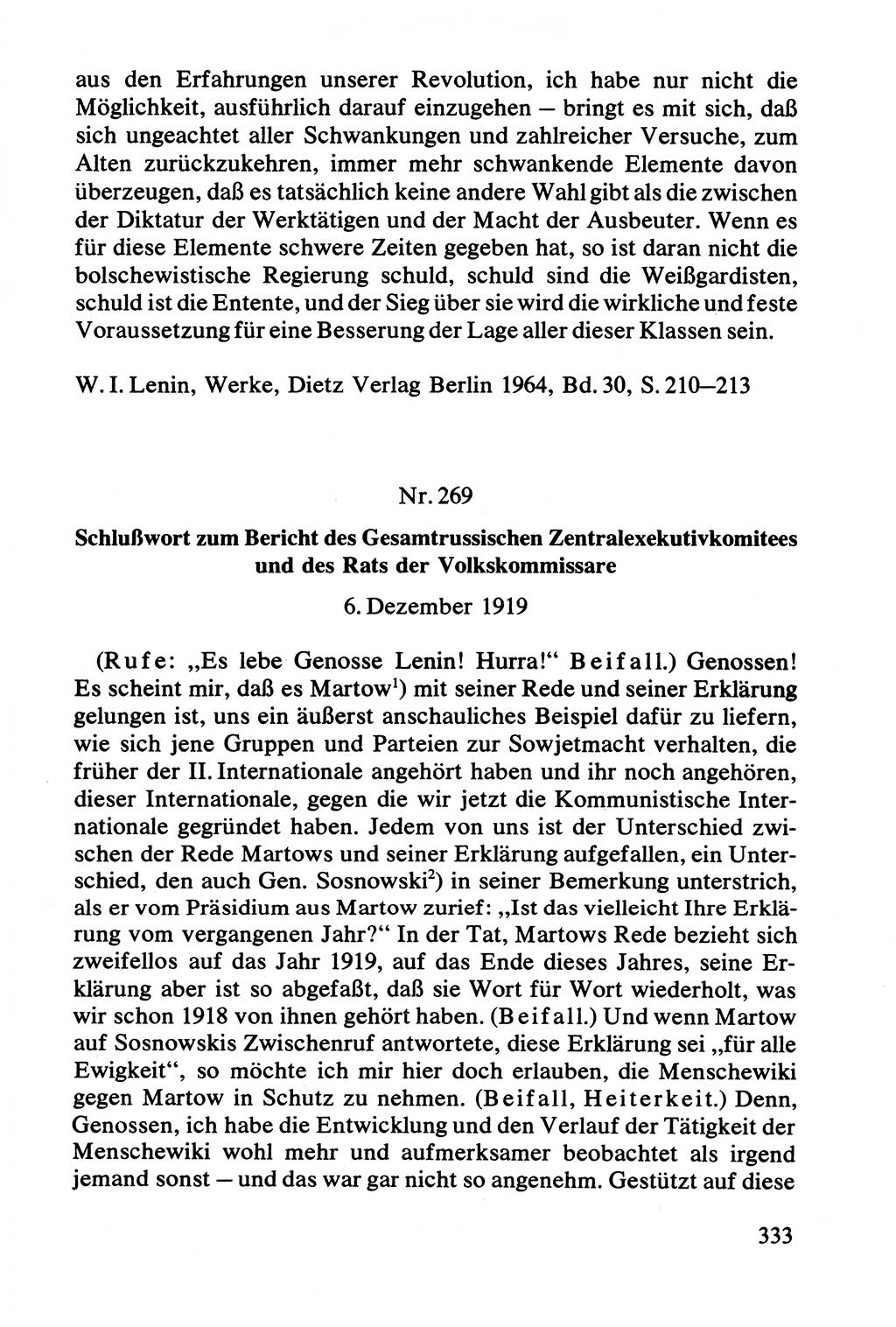 Lenin und die Gesamtrussische Tscheka, Dokumentensammlung, Ministerium für Staatssicherheit (MfS) [Deutsche Demokratische Republik (DDR)], Juristische Hochschule (JHS) Potsdam 1977, Seite 333 (Tscheka Dok. MfS DDR 1977, S. 333)