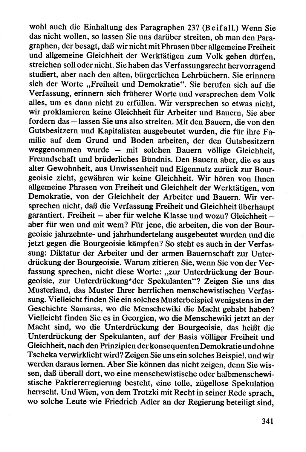 Lenin und die Gesamtrussische Tscheka, Dokumentensammlung, Ministerium für Staatssicherheit (MfS) [Deutsche Demokratische Republik (DDR)], Juristische Hochschule (JHS) Potsdam 1977, Seite 341 (Tscheka Dok. MfS DDR 1977, S. 341)