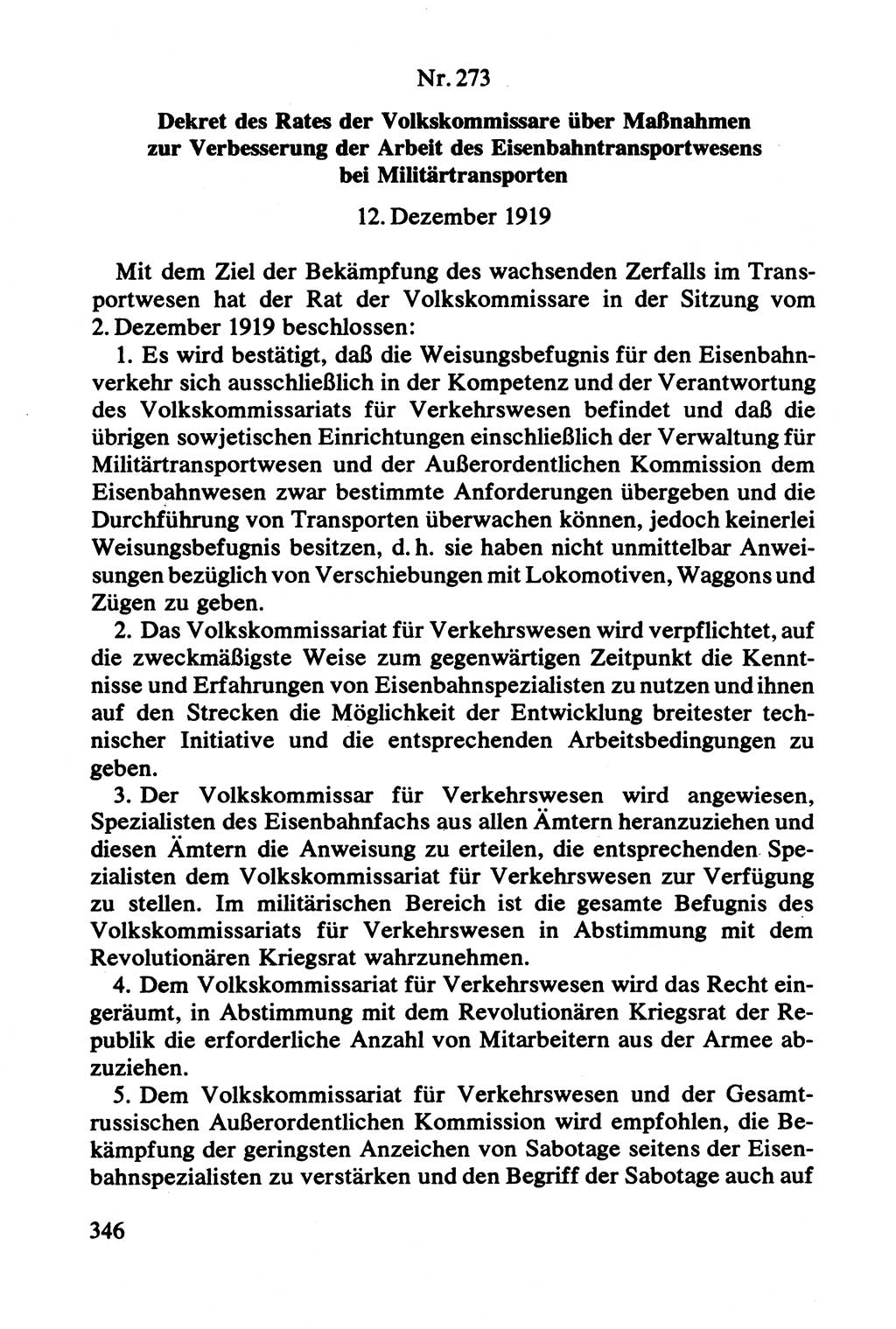 Lenin und die Gesamtrussische Tscheka, Dokumentensammlung, Ministerium für Staatssicherheit (MfS) [Deutsche Demokratische Republik (DDR)], Juristische Hochschule (JHS) Potsdam 1977, Seite 346 (Tscheka Dok. MfS DDR 1977, S. 346)