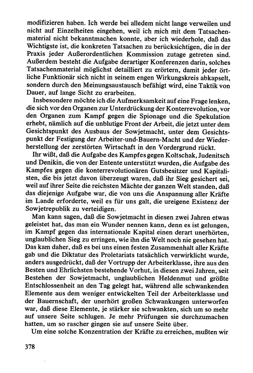 Lenin und die Gesamtrussische Tscheka, Dokumentensammlung, Ministerium fÃ¼r Staatssicherheit (MfS) [Deutsche Demokratische Republik (DDR)], Juristische Hochschule (JHS) Potsdam 1977, Seite 378 (Tscheka Dok. MfS DDR 1977, S. 378)