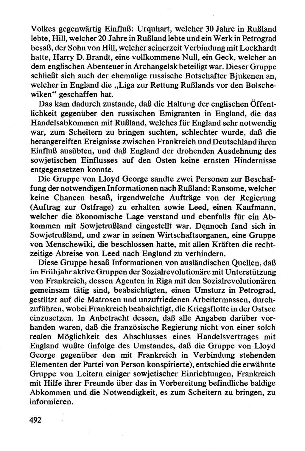 Lenin und die Gesamtrussische Tscheka, Dokumentensammlung, Ministerium für Staatssicherheit (MfS) [Deutsche Demokratische Republik (DDR)], Juristische Hochschule (JHS) Potsdam 1977, Seite 492 (Tscheka Dok. MfS DDR 1977, S. 492)