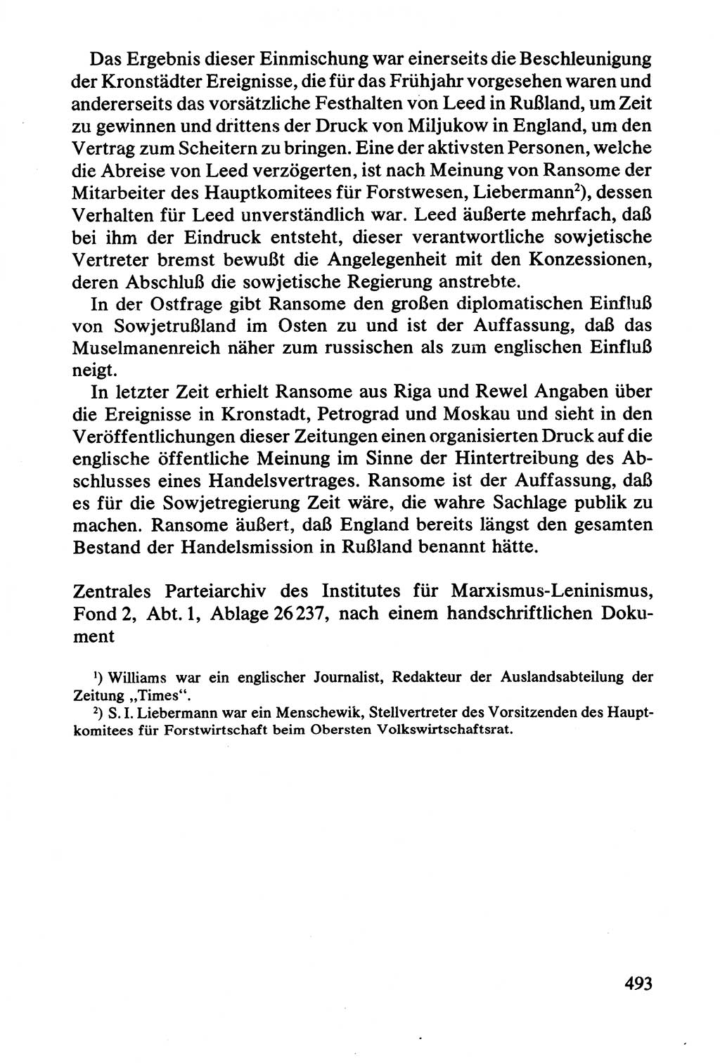 Lenin und die Gesamtrussische Tscheka, Dokumentensammlung, Ministerium für Staatssicherheit (MfS) [Deutsche Demokratische Republik (DDR)], Juristische Hochschule (JHS) Potsdam 1977, Seite 493 (Tscheka Dok. MfS DDR 1977, S. 493)