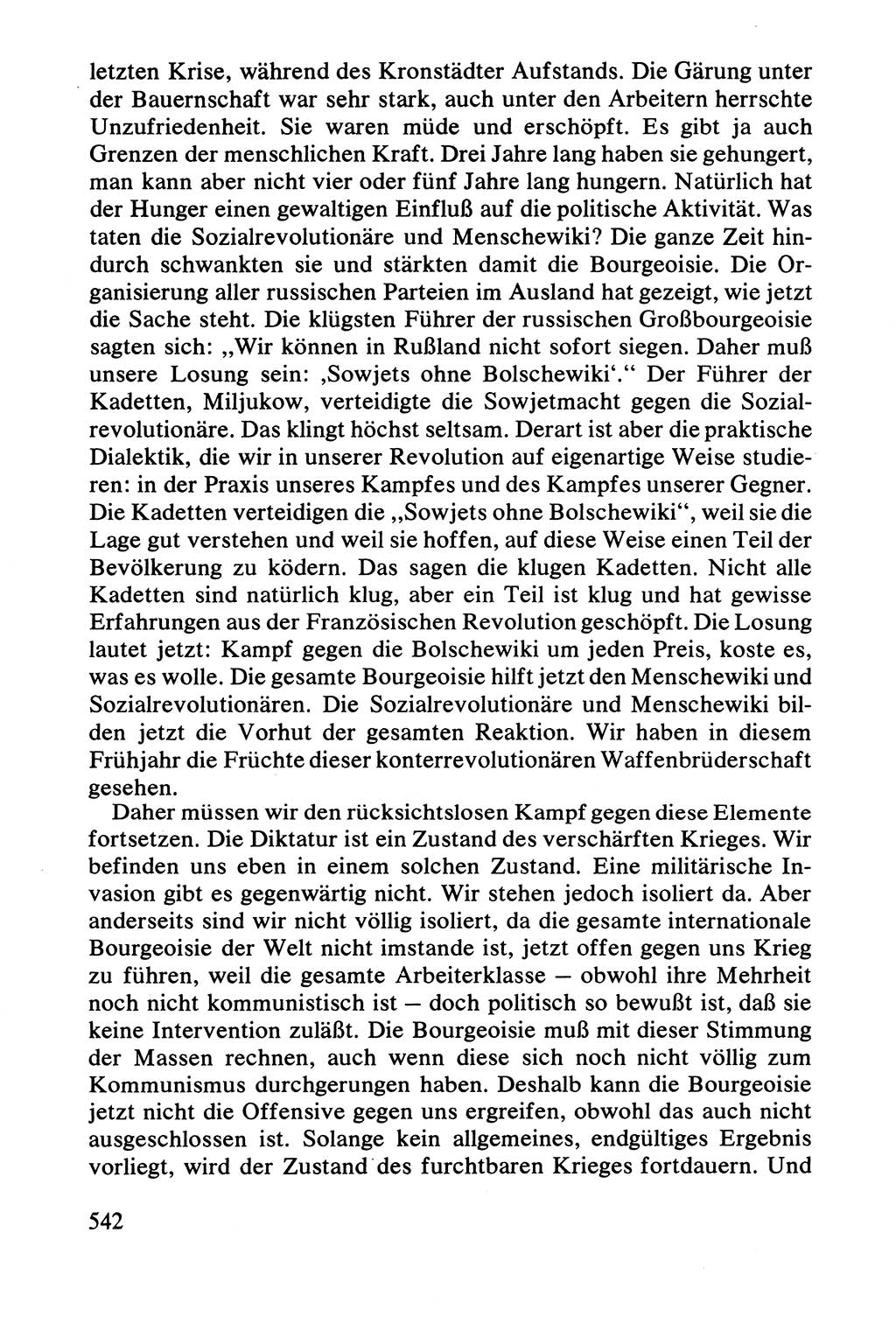 Lenin und die Gesamtrussische Tscheka, Dokumentensammlung, Ministerium für Staatssicherheit (MfS) [Deutsche Demokratische Republik (DDR)], Juristische Hochschule (JHS) Potsdam 1977, Seite 542 (Tscheka Dok. MfS DDR 1977, S. 542)