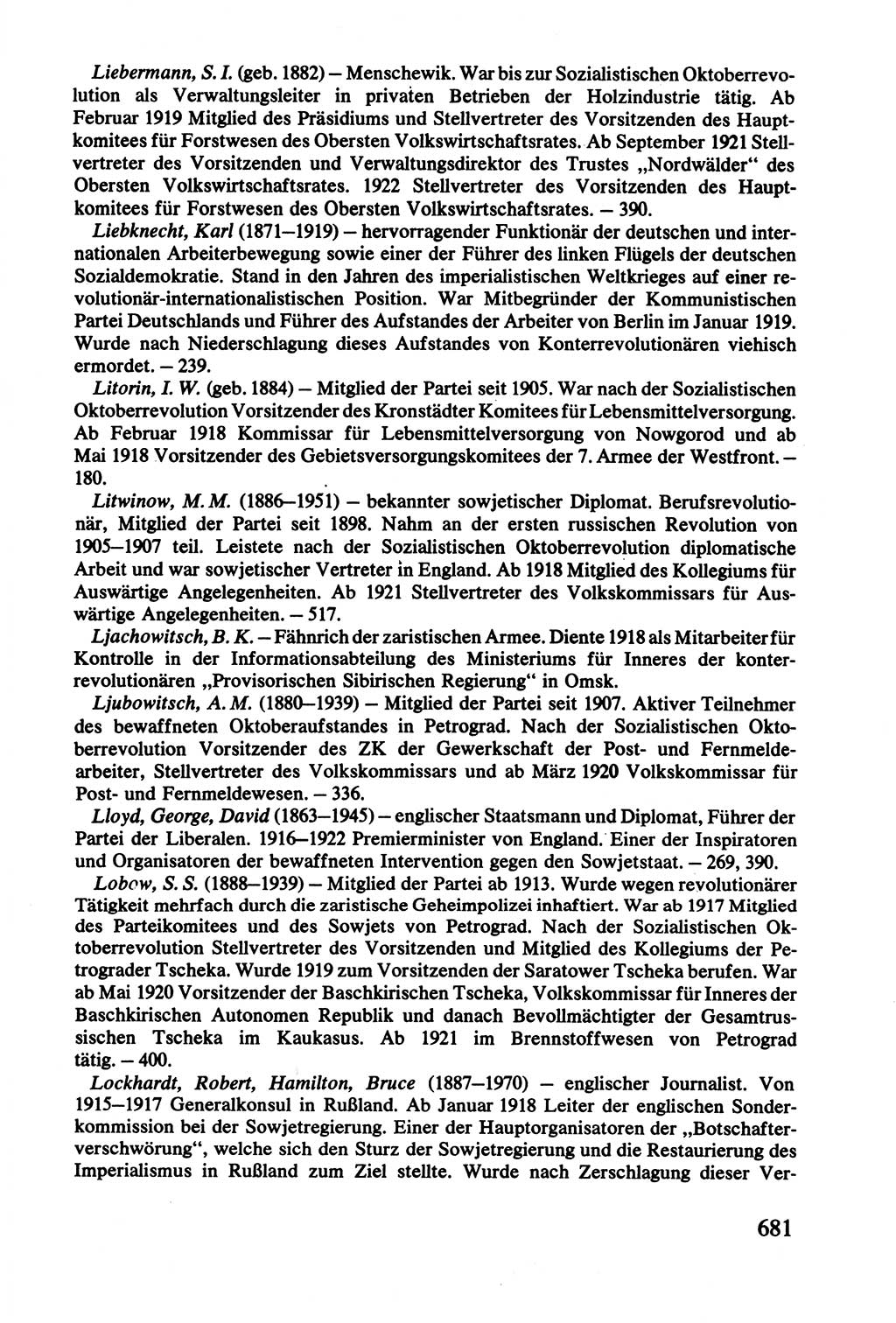 Lenin und die Gesamtrussische Tscheka, Dokumentensammlung, Ministerium für Staatssicherheit (MfS) [Deutsche Demokratische Republik (DDR)], Juristische Hochschule (JHS) Potsdam 1977, Seite 681 (Tscheka Dok. MfS DDR 1977, S. 681)