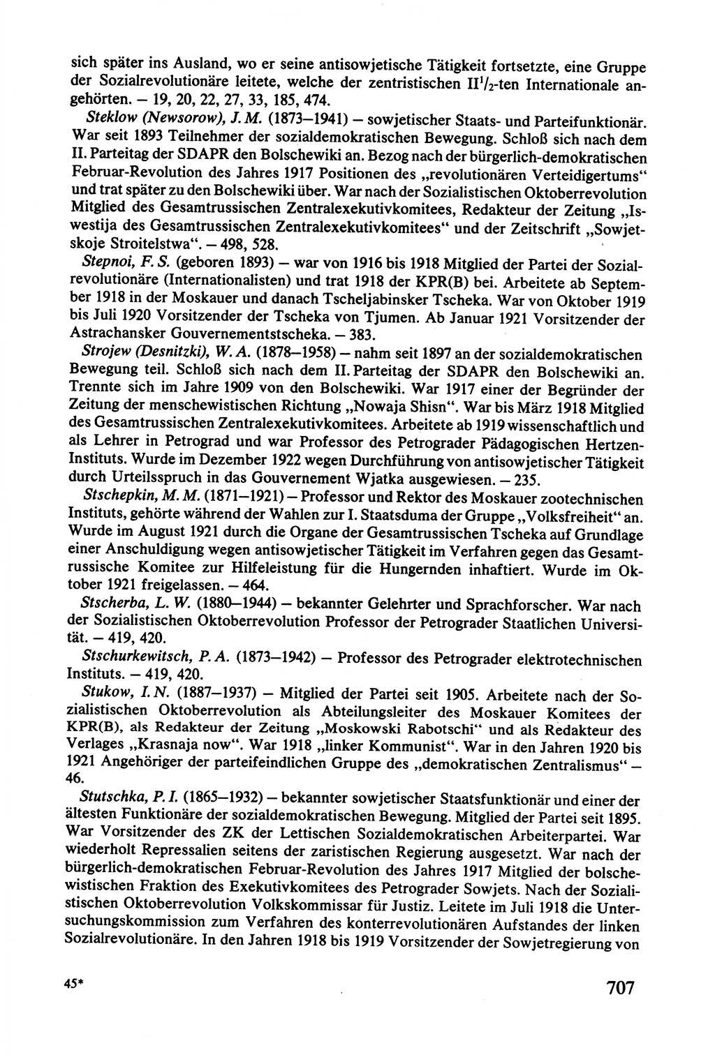 Lenin und die Gesamtrussische Tscheka, Dokumentensammlung, Ministerium für Staatssicherheit (MfS) [Deutsche Demokratische Republik (DDR)], Juristische Hochschule (JHS) Potsdam 1977, Seite 707 (Tscheka Dok. MfS DDR 1977, S. 707)