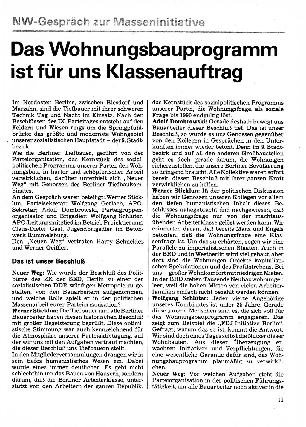 Neuer Weg (NW), Organ des Zentralkomitees (ZK) der SED (Sozialistische Einheitspartei Deutschlands) für Fragen des Parteilebens, 32. Jahrgang [Deutsche Demokratische Republik (DDR)] 1977, Seite 11 (NW ZK SED DDR 1977, S. 11)