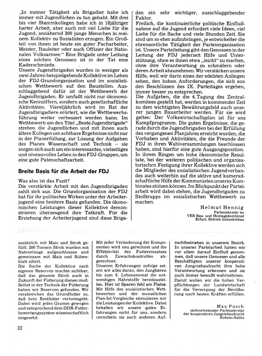 Neuer Weg (NW), Organ des Zentralkomitees (ZK) der SED (Sozialistische Einheitspartei Deutschlands) für Fragen des Parteilebens, 32. Jahrgang [Deutsche Demokratische Republik (DDR)] 1977, Seite 22 (NW ZK SED DDR 1977, S. 22)