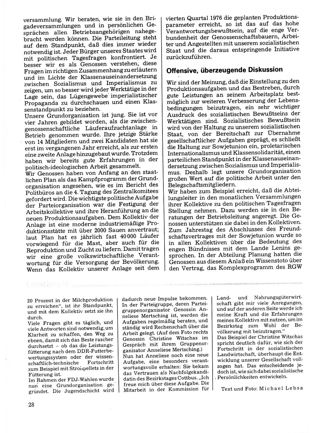 Neuer Weg (NW), Organ des Zentralkomitees (ZK) der SED (Sozialistische Einheitspartei Deutschlands) für Fragen des Parteilebens, 32. Jahrgang [Deutsche Demokratische Republik (DDR)] 1977, Seite 28 (NW ZK SED DDR 1977, S. 28)