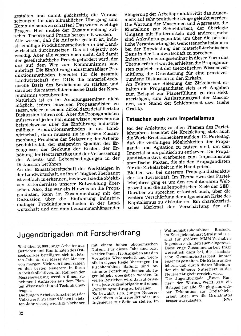 Neuer Weg (NW), Organ des Zentralkomitees (ZK) der SED (Sozialistische Einheitspartei Deutschlands) für Fragen des Parteilebens, 32. Jahrgang [Deutsche Demokratische Republik (DDR)] 1977, Seite 32 (NW ZK SED DDR 1977, S. 32)