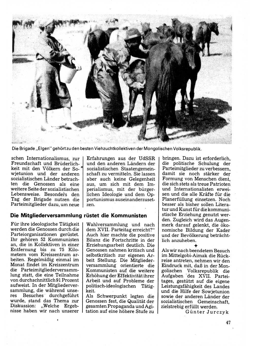 Neuer Weg (NW), Organ des Zentralkomitees (ZK) der SED (Sozialistische Einheitspartei Deutschlands) für Fragen des Parteilebens, 32. Jahrgang [Deutsche Demokratische Republik (DDR)] 1977, Seite 47 (NW ZK SED DDR 1977, S. 47)