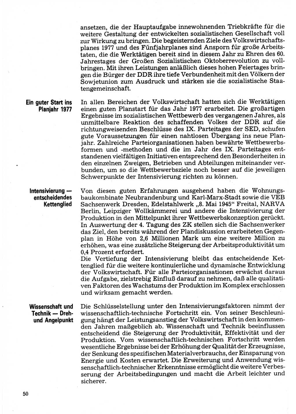 Neuer Weg (NW), Organ des Zentralkomitees (ZK) der SED (Sozialistische Einheitspartei Deutschlands) für Fragen des Parteilebens, 32. Jahrgang [Deutsche Demokratische Republik (DDR)] 1977, Seite 50 (NW ZK SED DDR 1977, S. 50)