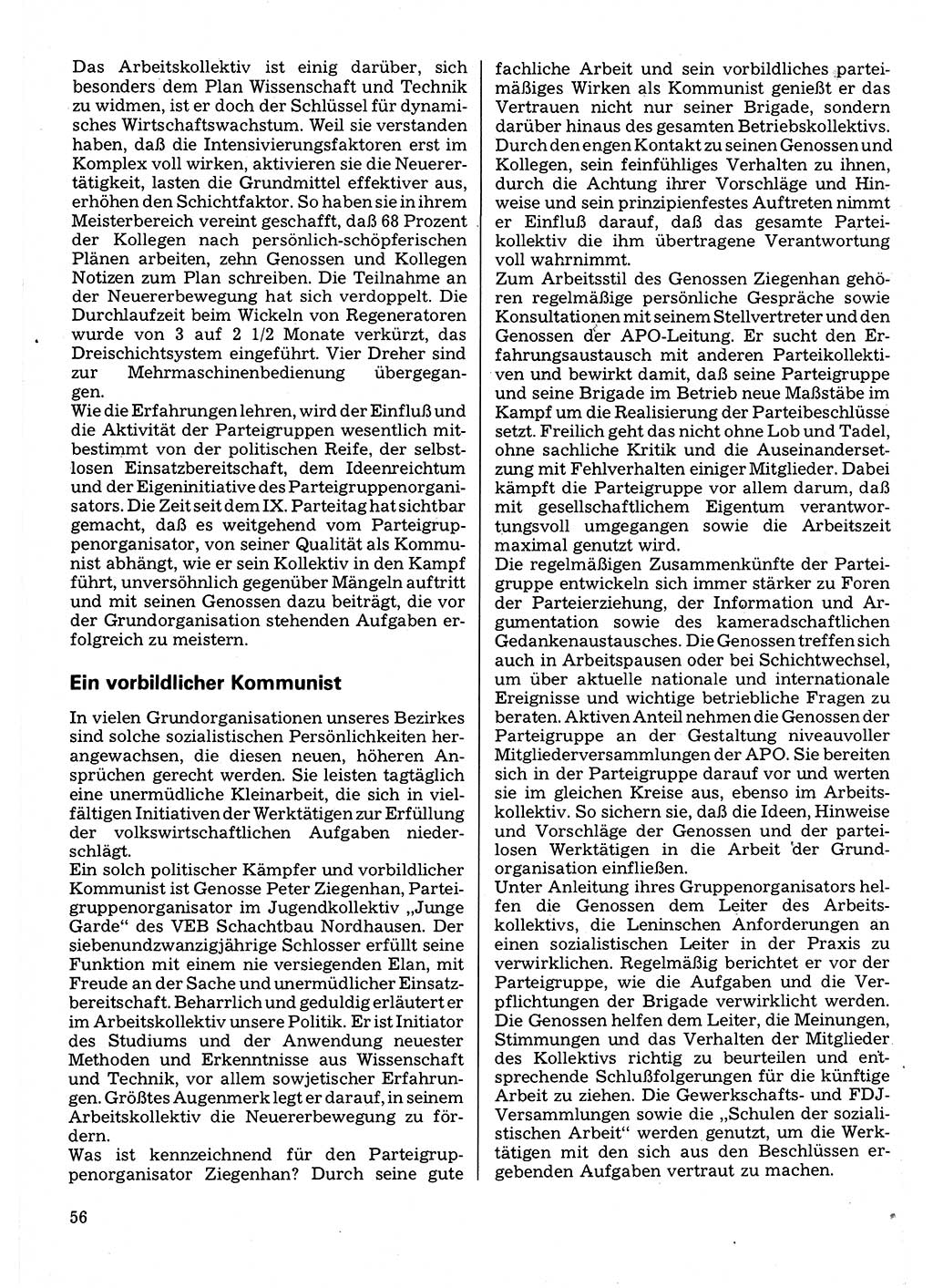 Neuer Weg (NW), Organ des Zentralkomitees (ZK) der SED (Sozialistische Einheitspartei Deutschlands) für Fragen des Parteilebens, 32. Jahrgang [Deutsche Demokratische Republik (DDR)] 1977, Seite 56 (NW ZK SED DDR 1977, S. 56)