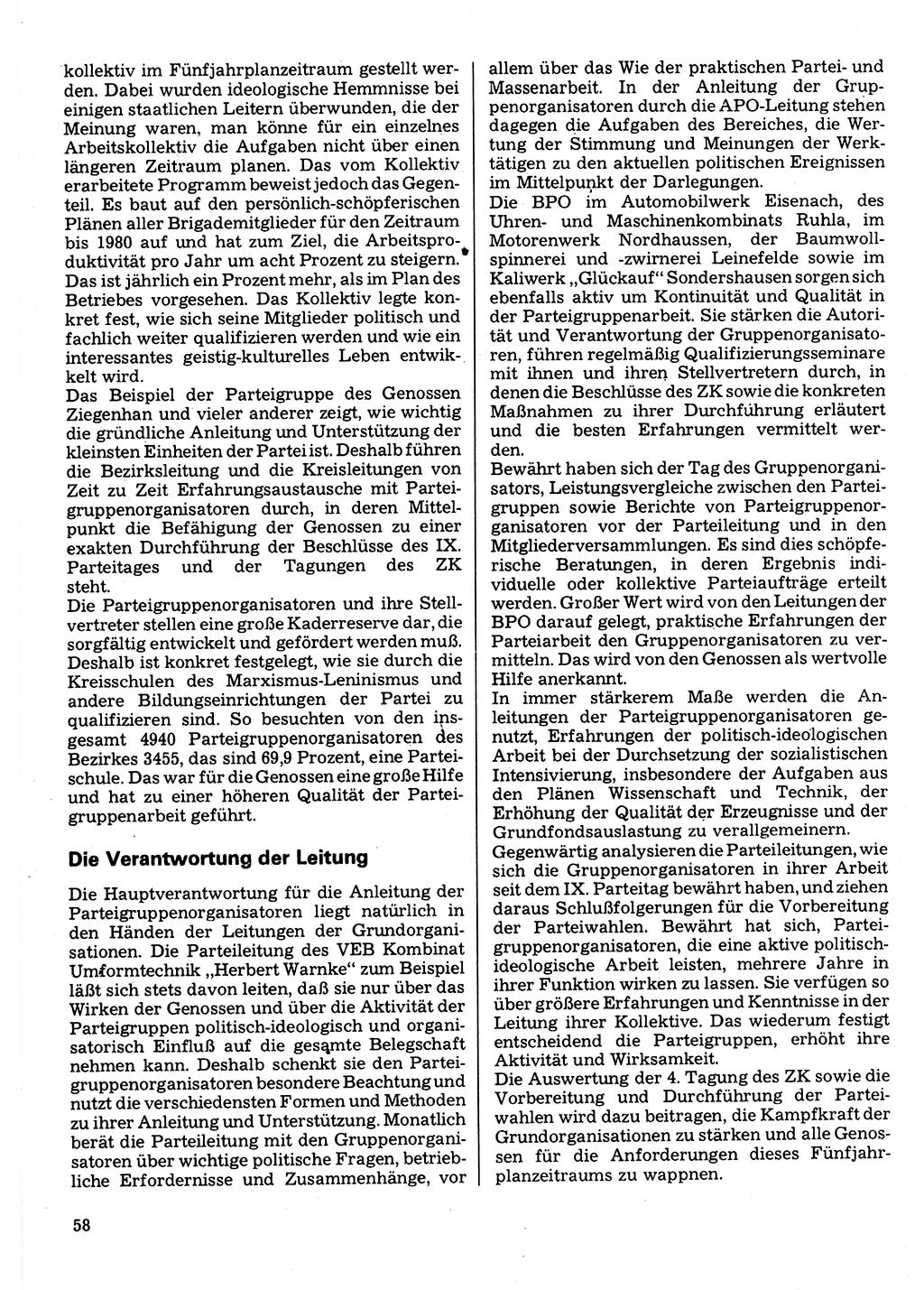 Neuer Weg (NW), Organ des Zentralkomitees (ZK) der SED (Sozialistische Einheitspartei Deutschlands) für Fragen des Parteilebens, 32. Jahrgang [Deutsche Demokratische Republik (DDR)] 1977, Seite 58 (NW ZK SED DDR 1977, S. 58)