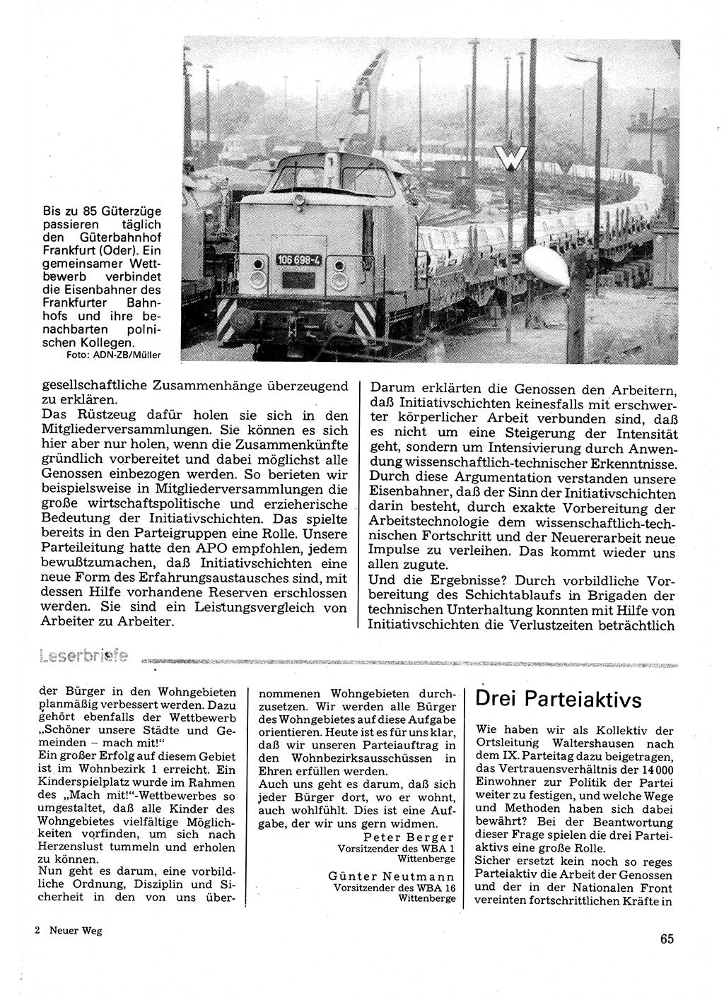 Neuer Weg (NW), Organ des Zentralkomitees (ZK) der SED (Sozialistische Einheitspartei Deutschlands) für Fragen des Parteilebens, 32. Jahrgang [Deutsche Demokratische Republik (DDR)] 1977, Seite 65 (NW ZK SED DDR 1977, S. 65)