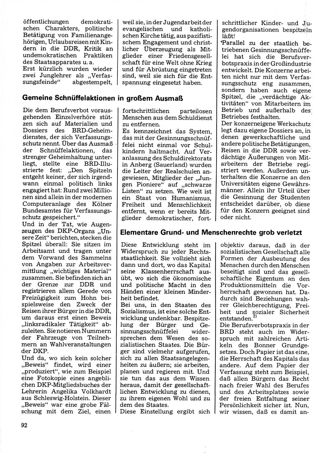 Neuer Weg (NW), Organ des Zentralkomitees (ZK) der SED (Sozialistische Einheitspartei Deutschlands) für Fragen des Parteilebens, 32. Jahrgang [Deutsche Demokratische Republik (DDR)] 1977, Seite 92 (NW ZK SED DDR 1977, S. 92)