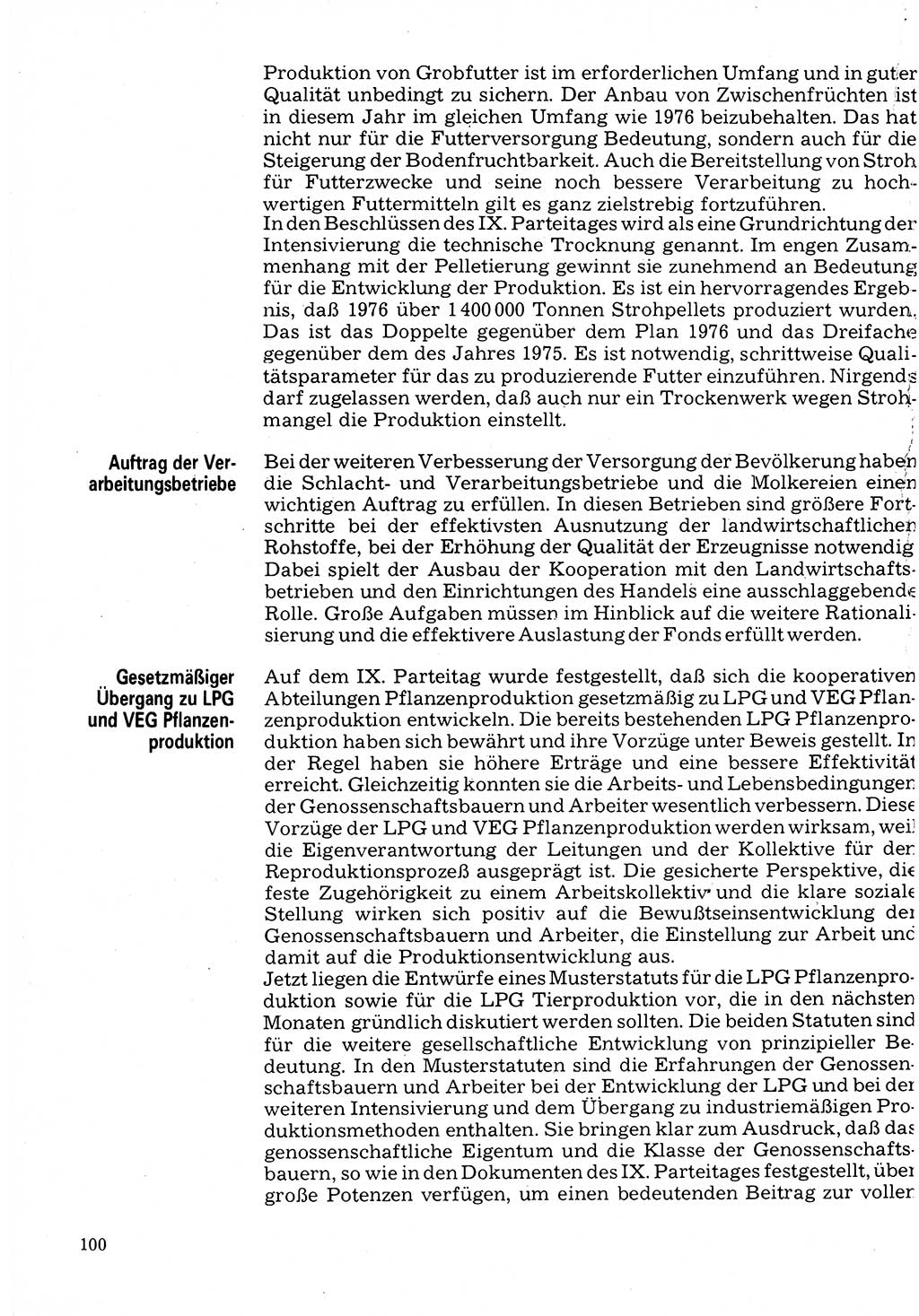 Neuer Weg (NW), Organ des Zentralkomitees (ZK) der SED (Sozialistische Einheitspartei Deutschlands) für Fragen des Parteilebens, 32. Jahrgang [Deutsche Demokratische Republik (DDR)] 1977, Seite 100 (NW ZK SED DDR 1977, S. 100)