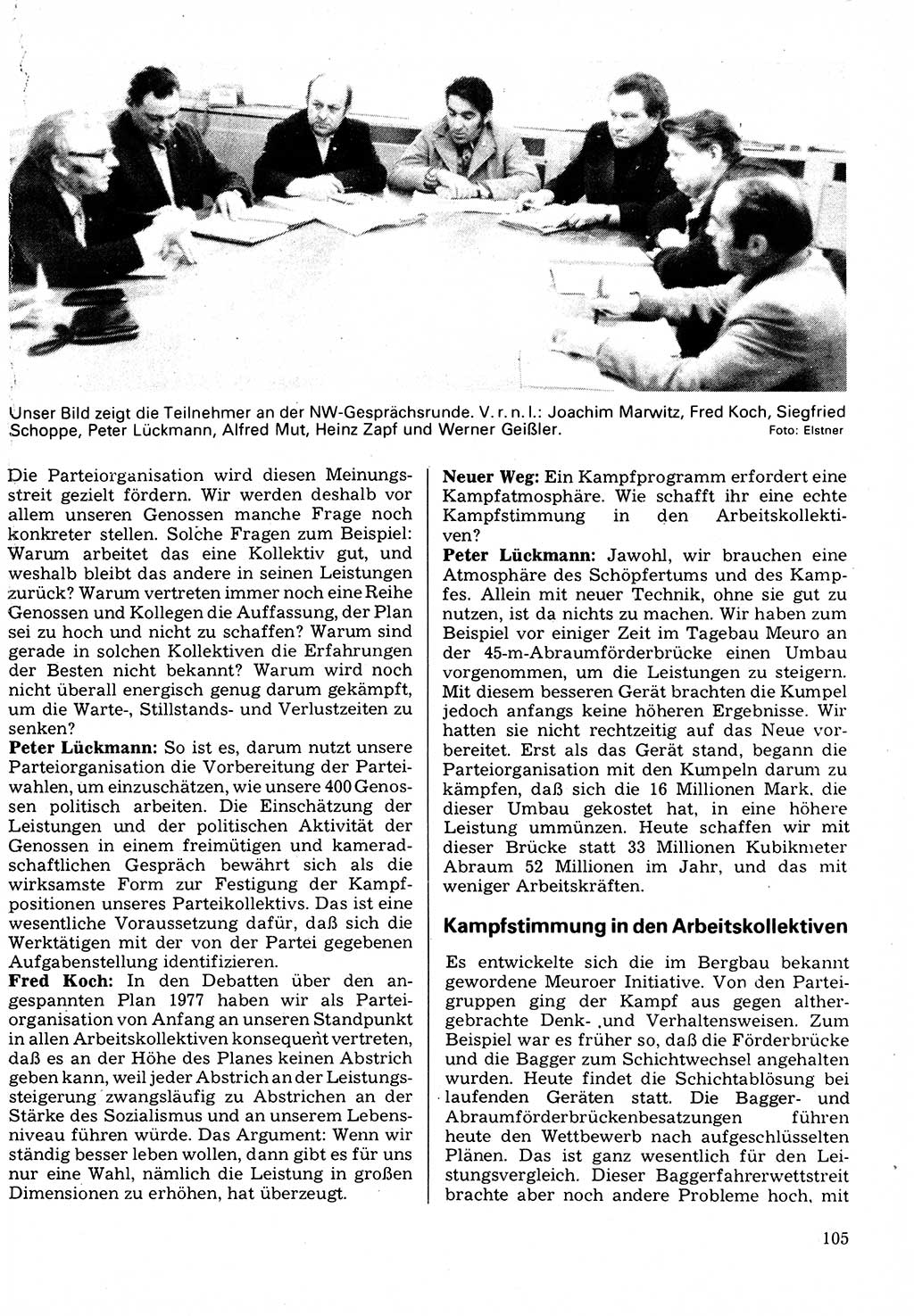 Neuer Weg (NW), Organ des Zentralkomitees (ZK) der SED (Sozialistische Einheitspartei Deutschlands) für Fragen des Parteilebens, 32. Jahrgang [Deutsche Demokratische Republik (DDR)] 1977, Seite 105 (NW ZK SED DDR 1977, S. 105)