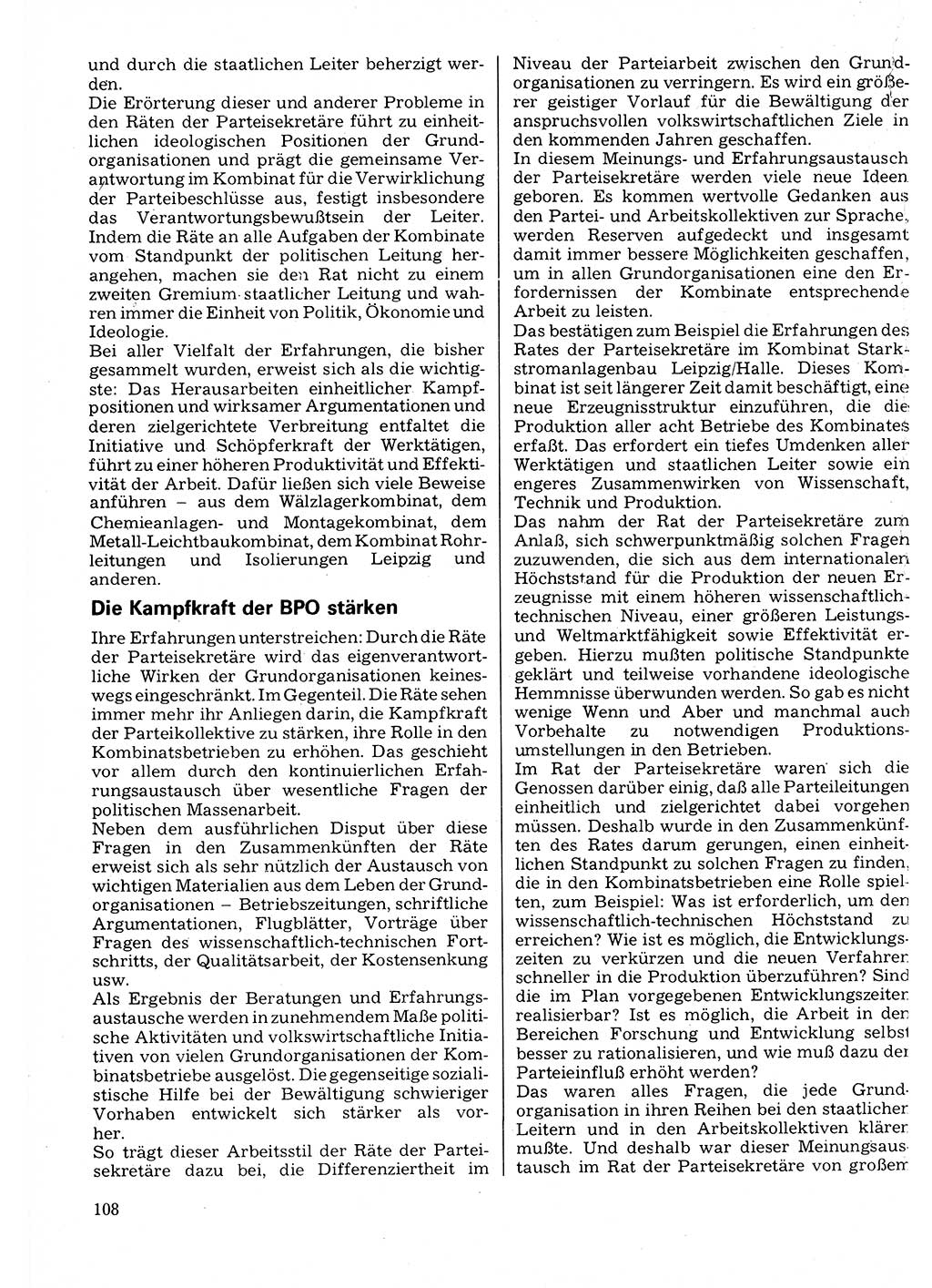 Neuer Weg (NW), Organ des Zentralkomitees (ZK) der SED (Sozialistische Einheitspartei Deutschlands) für Fragen des Parteilebens, 32. Jahrgang [Deutsche Demokratische Republik (DDR)] 1977, Seite 108 (NW ZK SED DDR 1977, S. 108)