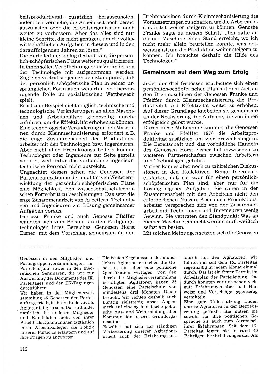 Neuer Weg (NW), Organ des Zentralkomitees (ZK) der SED (Sozialistische Einheitspartei Deutschlands) für Fragen des Parteilebens, 32. Jahrgang [Deutsche Demokratische Republik (DDR)] 1977, Seite 112 (NW ZK SED DDR 1977, S. 112)