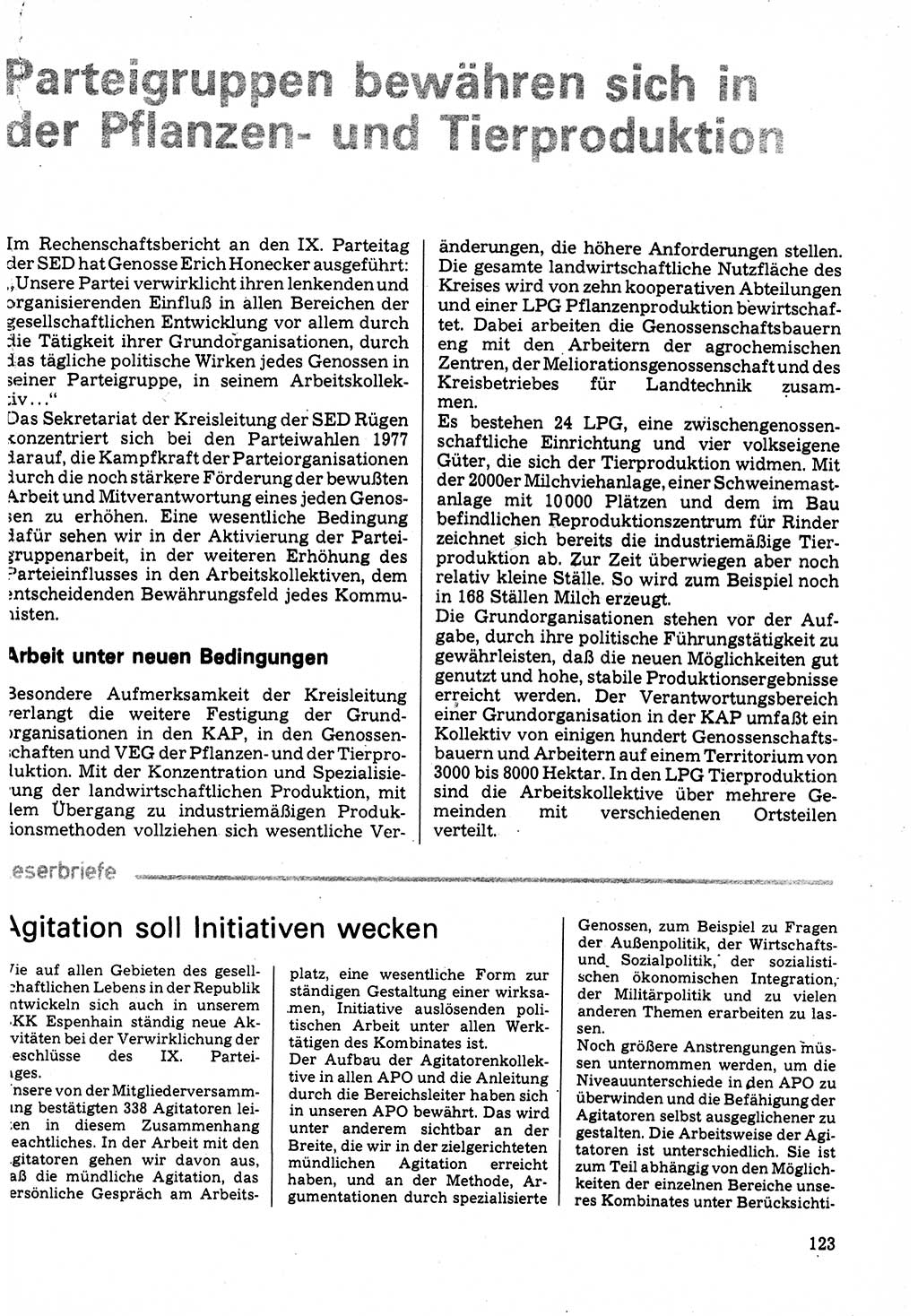 Neuer Weg (NW), Organ des Zentralkomitees (ZK) der SED (Sozialistische Einheitspartei Deutschlands) für Fragen des Parteilebens, 32. Jahrgang [Deutsche Demokratische Republik (DDR)] 1977, Seite 123 (NW ZK SED DDR 1977, S. 123)