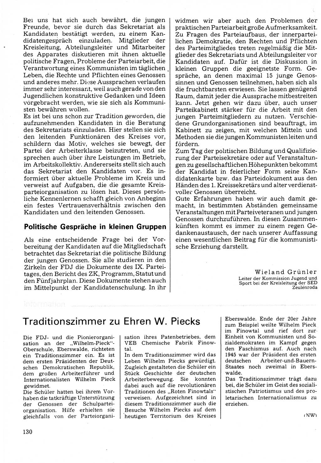 Neuer Weg (NW), Organ des Zentralkomitees (ZK) der SED (Sozialistische Einheitspartei Deutschlands) für Fragen des Parteilebens, 32. Jahrgang [Deutsche Demokratische Republik (DDR)] 1977, Seite 130 (NW ZK SED DDR 1977, S. 130)