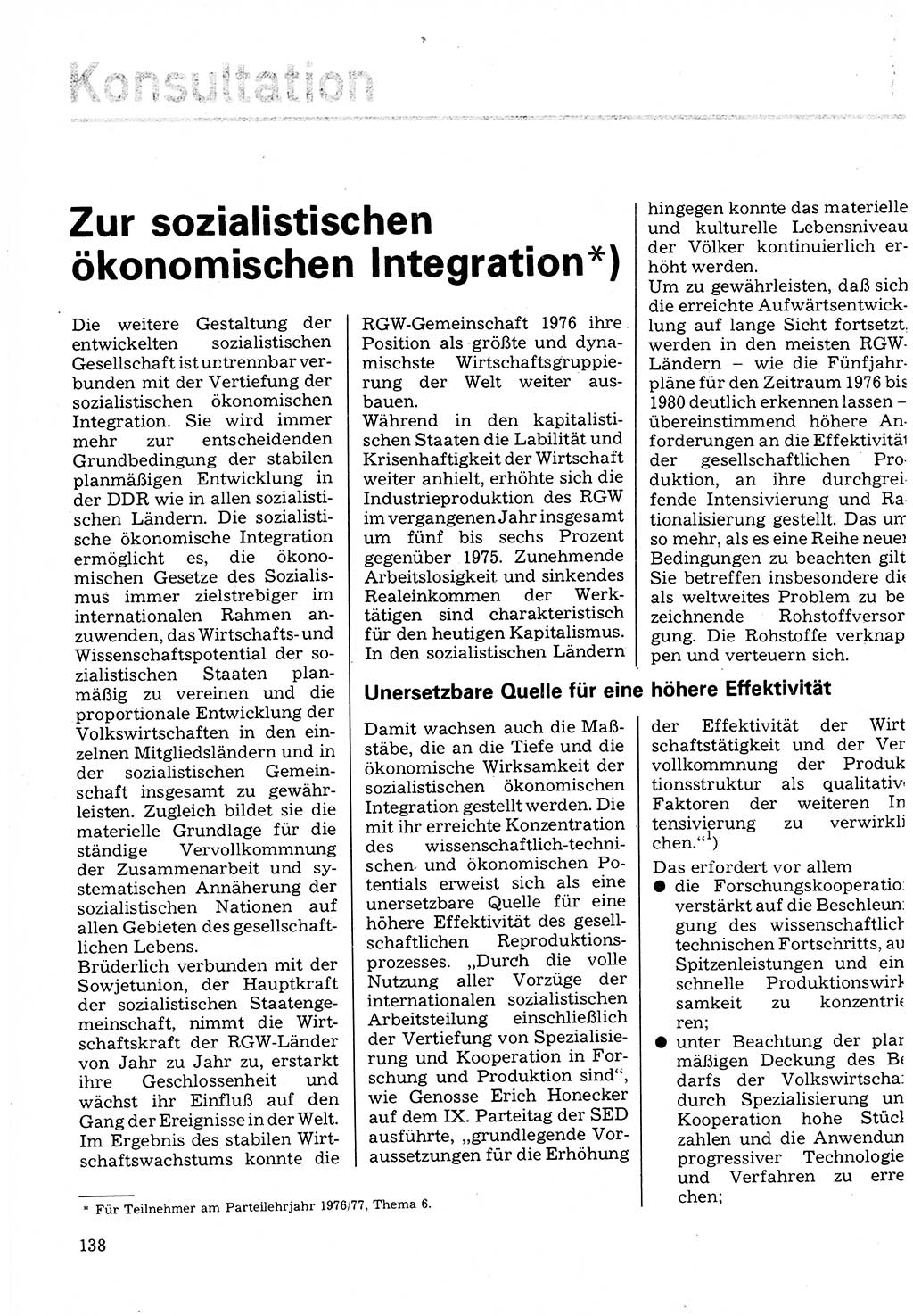 Neuer Weg (NW), Organ des Zentralkomitees (ZK) der SED (Sozialistische Einheitspartei Deutschlands) für Fragen des Parteilebens, 32. Jahrgang [Deutsche Demokratische Republik (DDR)] 1977, Seite 138 (NW ZK SED DDR 1977, S. 138)