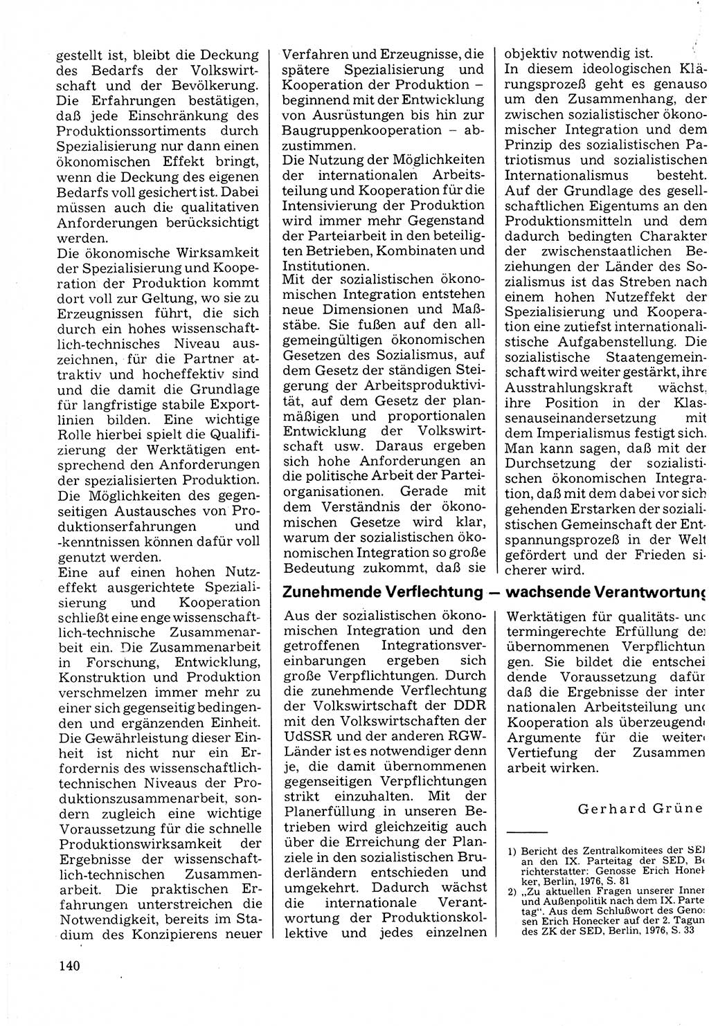 Neuer Weg (NW), Organ des Zentralkomitees (ZK) der SED (Sozialistische Einheitspartei Deutschlands) für Fragen des Parteilebens, 32. Jahrgang [Deutsche Demokratische Republik (DDR)] 1977, Seite 140 (NW ZK SED DDR 1977, S. 140)