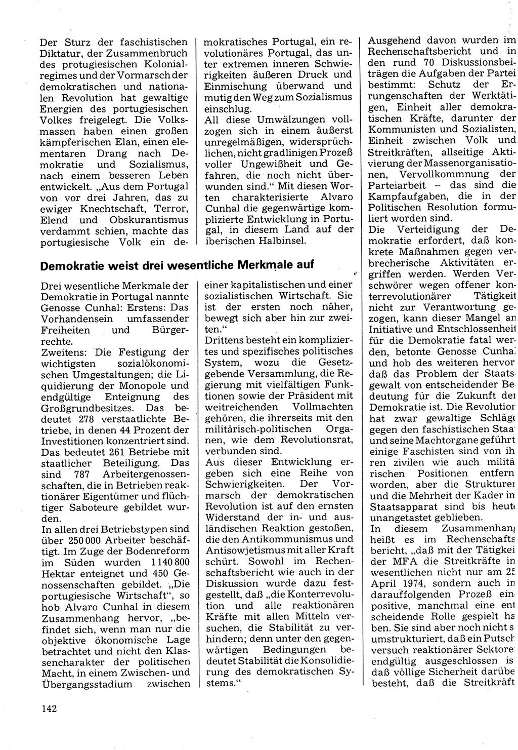 Neuer Weg (NW), Organ des Zentralkomitees (ZK) der SED (Sozialistische Einheitspartei Deutschlands) für Fragen des Parteilebens, 32. Jahrgang [Deutsche Demokratische Republik (DDR)] 1977, Seite 142 (NW ZK SED DDR 1977, S. 142)