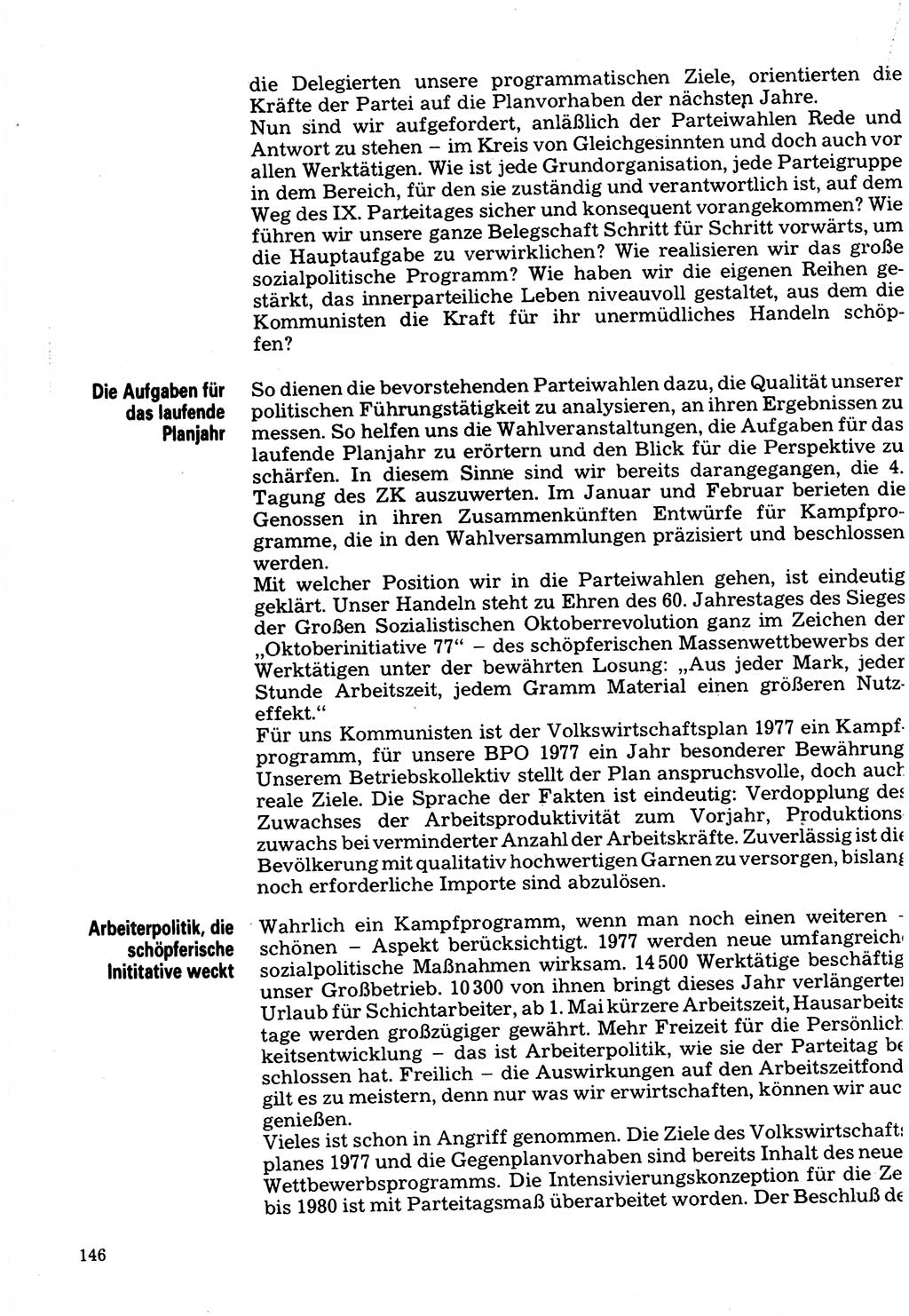Neuer Weg (NW), Organ des Zentralkomitees (ZK) der SED (Sozialistische Einheitspartei Deutschlands) für Fragen des Parteilebens, 32. Jahrgang [Deutsche Demokratische Republik (DDR)] 1977, Seite 146 (NW ZK SED DDR 1977, S. 146)