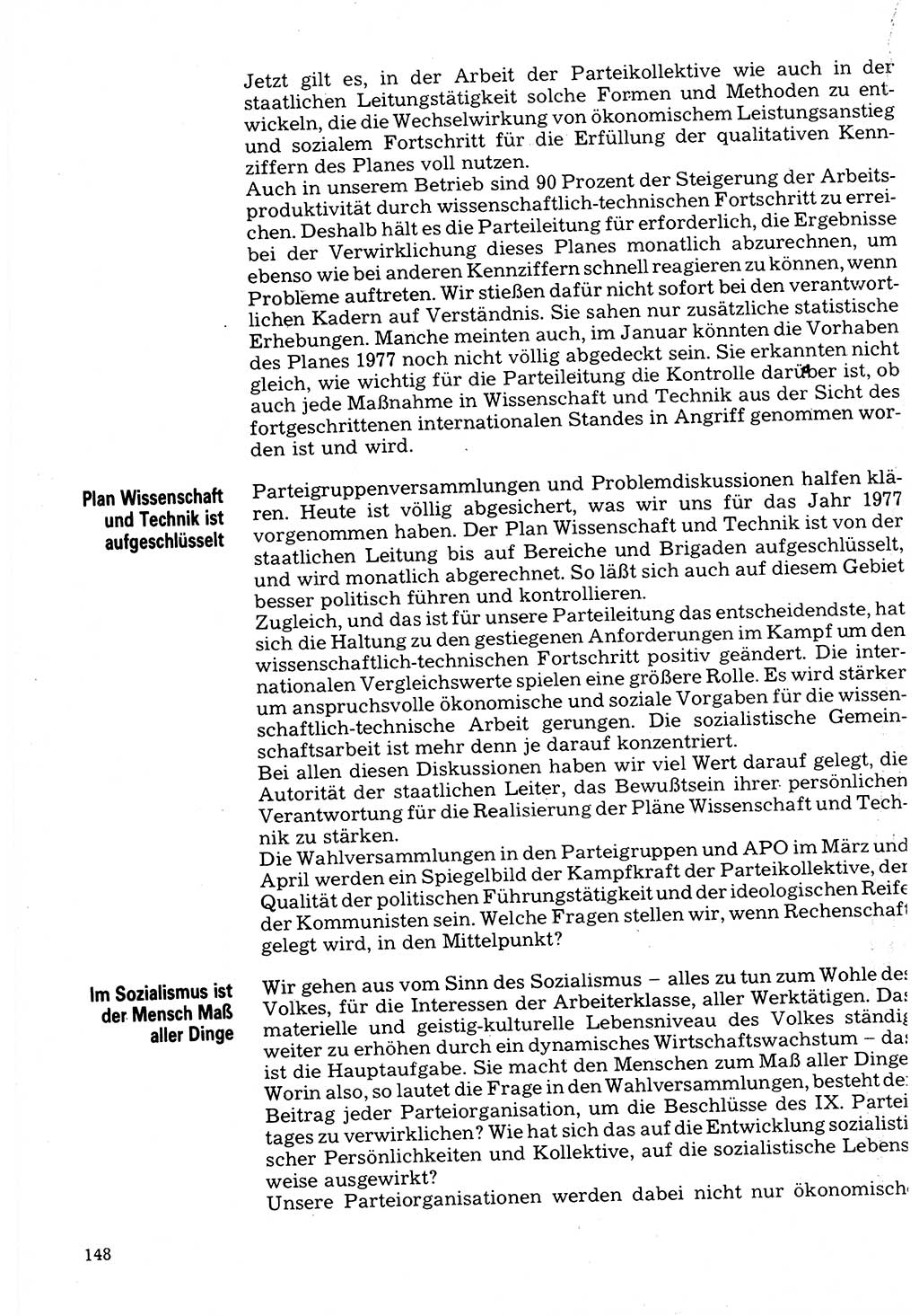 Neuer Weg (NW), Organ des Zentralkomitees (ZK) der SED (Sozialistische Einheitspartei Deutschlands) für Fragen des Parteilebens, 32. Jahrgang [Deutsche Demokratische Republik (DDR)] 1977, Seite 148 (NW ZK SED DDR 1977, S. 148)