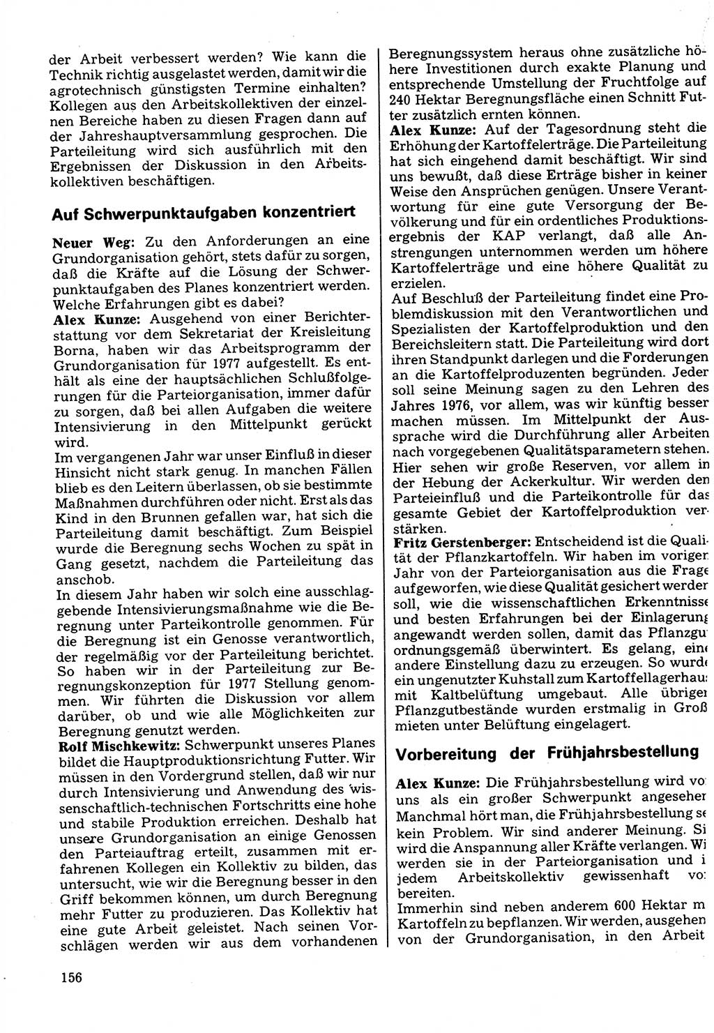 Neuer Weg (NW), Organ des Zentralkomitees (ZK) der SED (Sozialistische Einheitspartei Deutschlands) für Fragen des Parteilebens, 32. Jahrgang [Deutsche Demokratische Republik (DDR)] 1977, Seite 156 (NW ZK SED DDR 1977, S. 156)