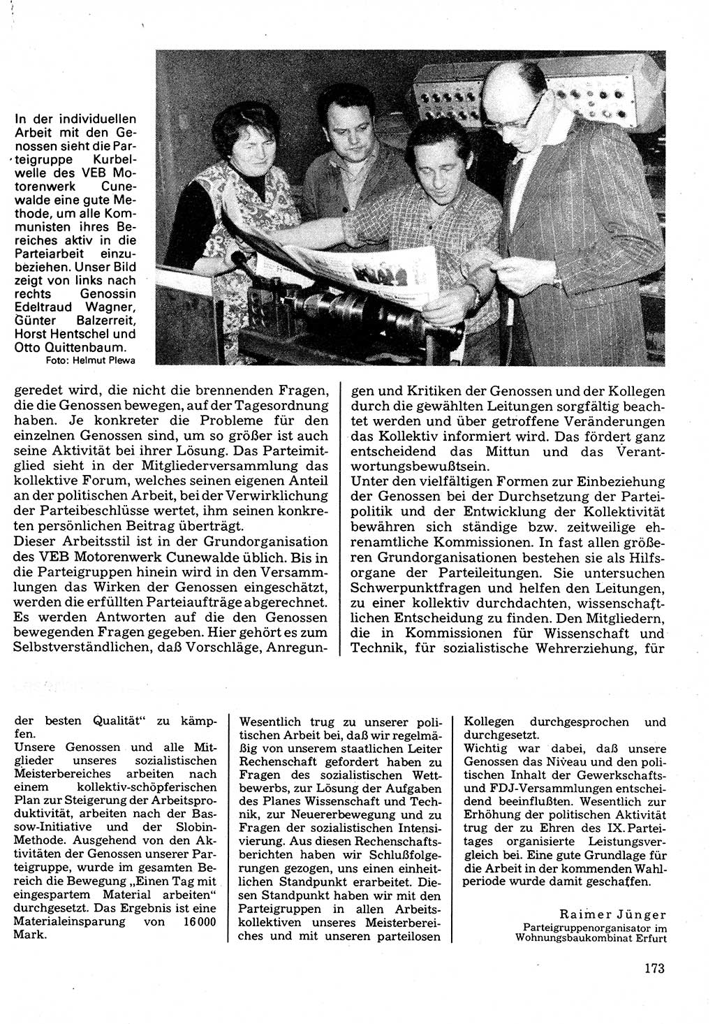 Neuer Weg (NW), Organ des Zentralkomitees (ZK) der SED (Sozialistische Einheitspartei Deutschlands) für Fragen des Parteilebens, 32. Jahrgang [Deutsche Demokratische Republik (DDR)] 1977, Seite 173 (NW ZK SED DDR 1977, S. 173)