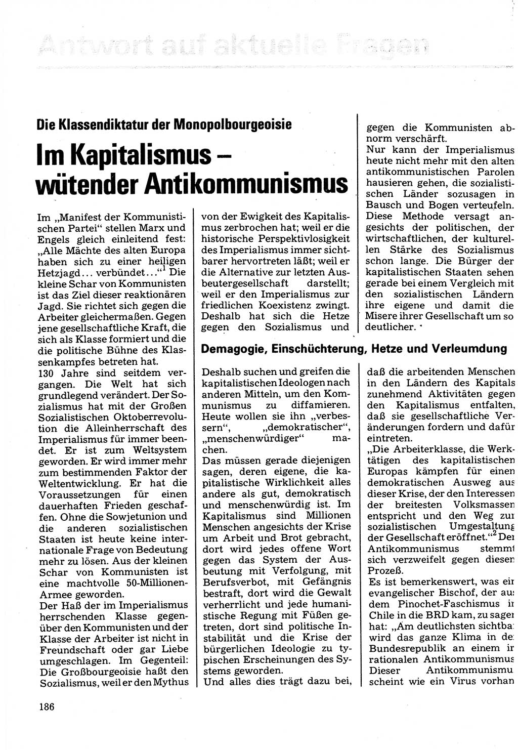 Neuer Weg (NW), Organ des Zentralkomitees (ZK) der SED (Sozialistische Einheitspartei Deutschlands) für Fragen des Parteilebens, 32. Jahrgang [Deutsche Demokratische Republik (DDR)] 1977, Seite 186 (NW ZK SED DDR 1977, S. 186)